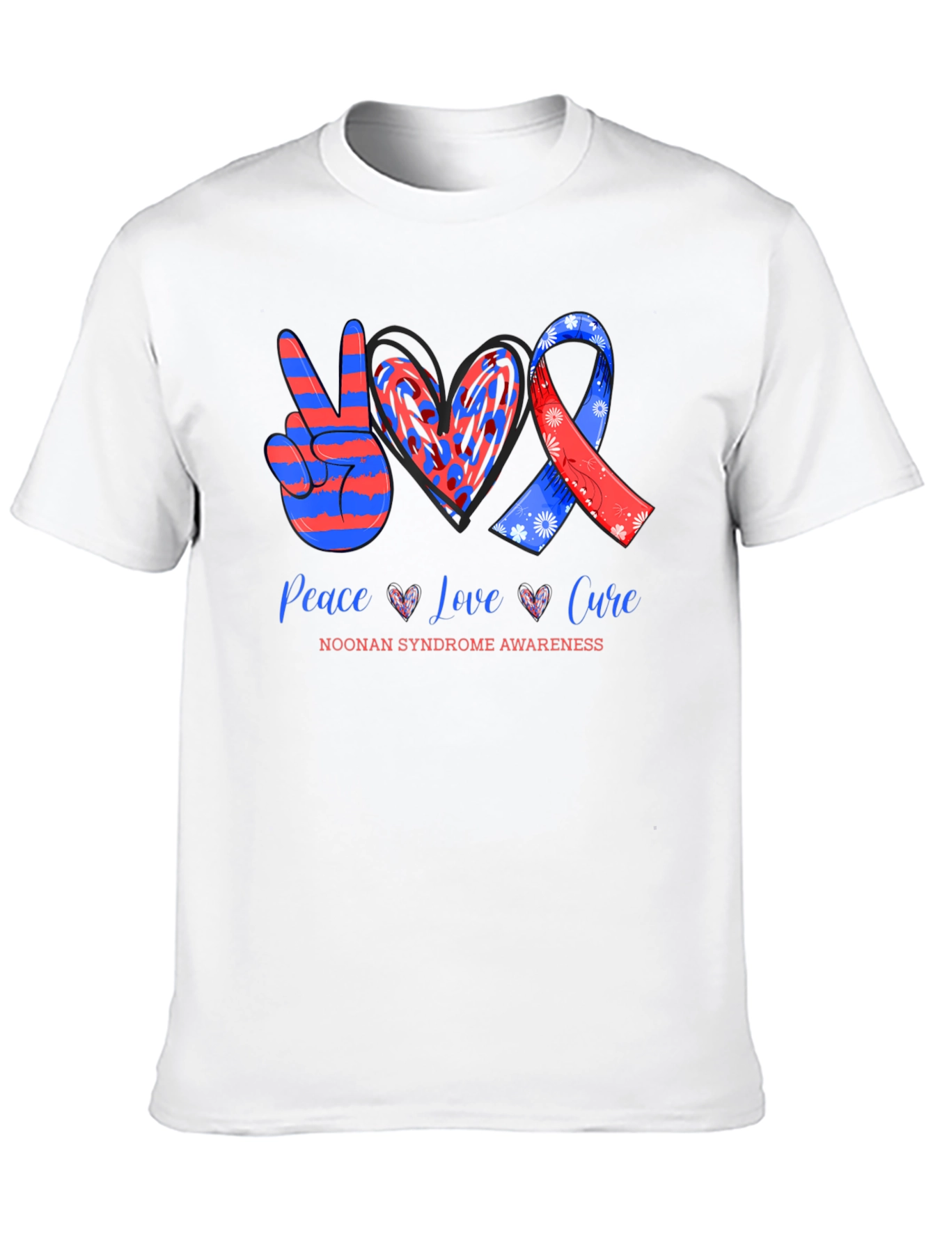 Peace Love Cure Noonan Syndrome Awareness T-Shirt