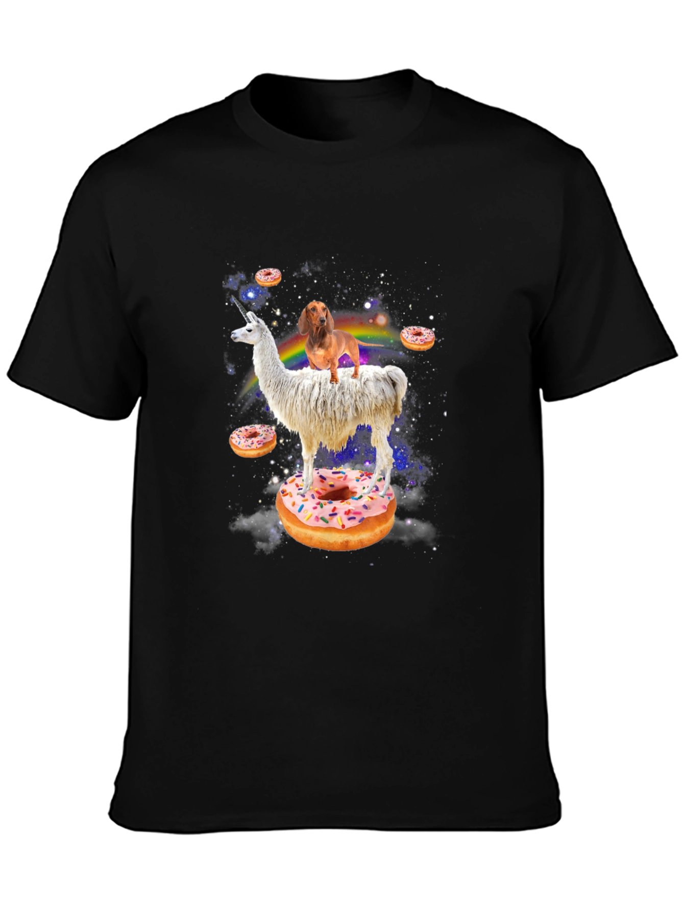 Unicorn Llama Dachshund Donut T-Shirt