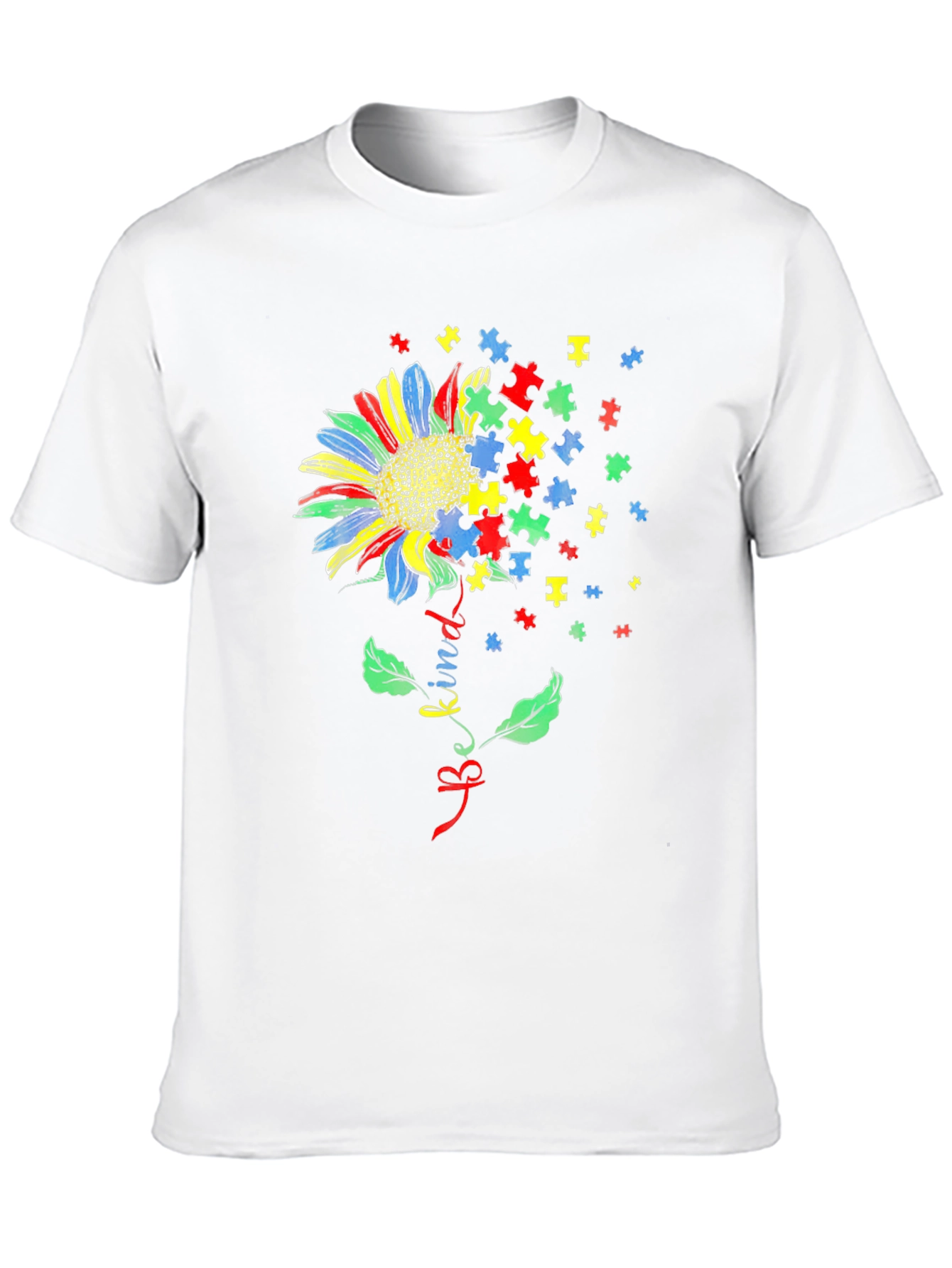 Be Kind Autism Awareness Sunflower Graphic T-Shirt