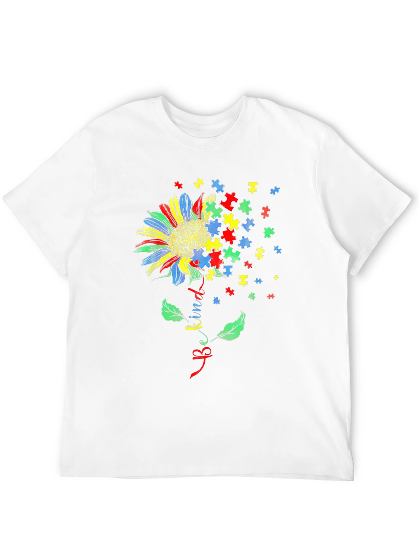 Be Kind Autism Awareness Sunflower Graphic T-Shirt
