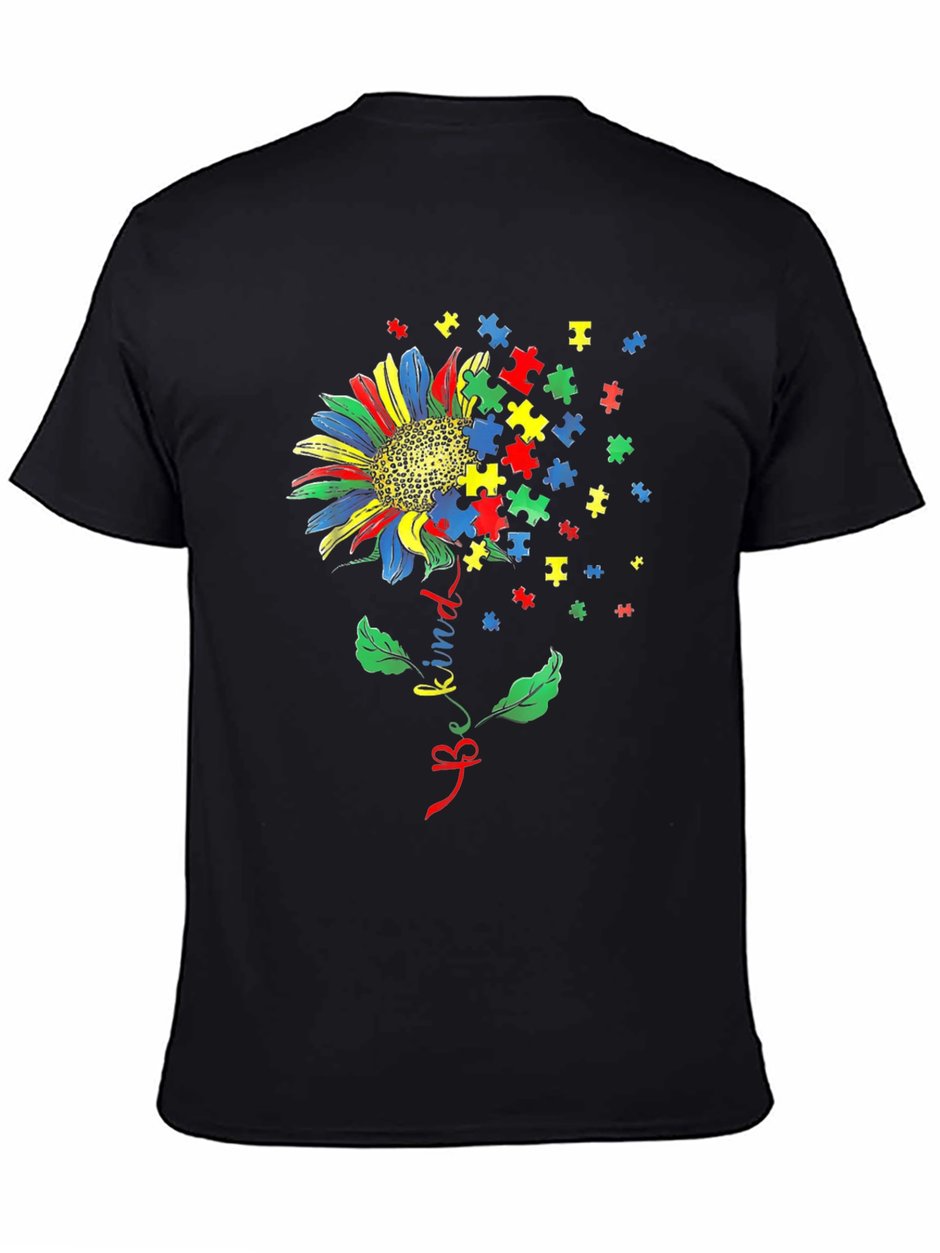 Be Kind Autism Awareness Sunflower Graphic T-Shirt