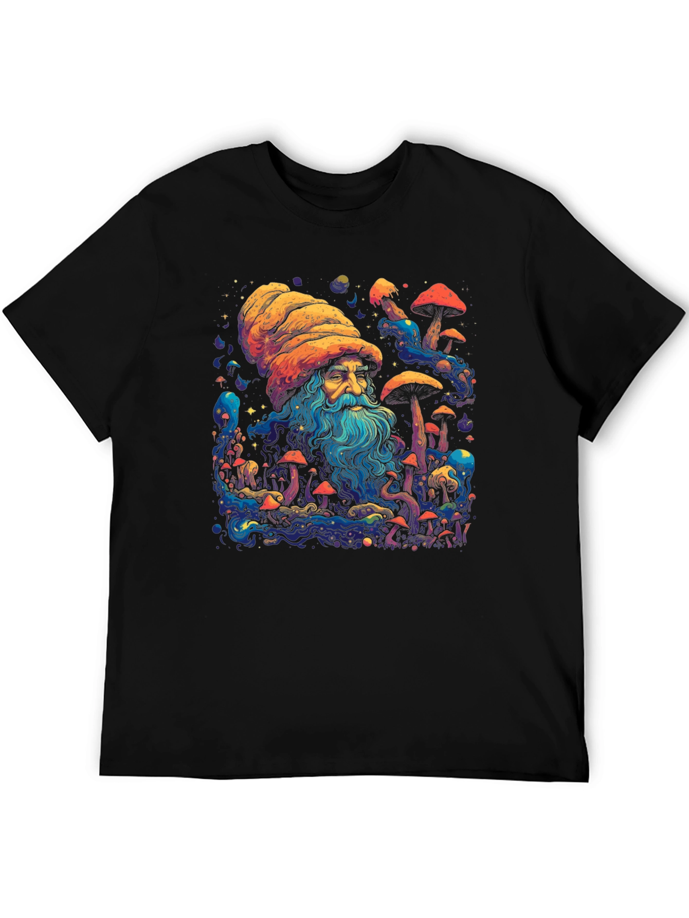 Psychedelic Mushroom Wizard Graphic Tee