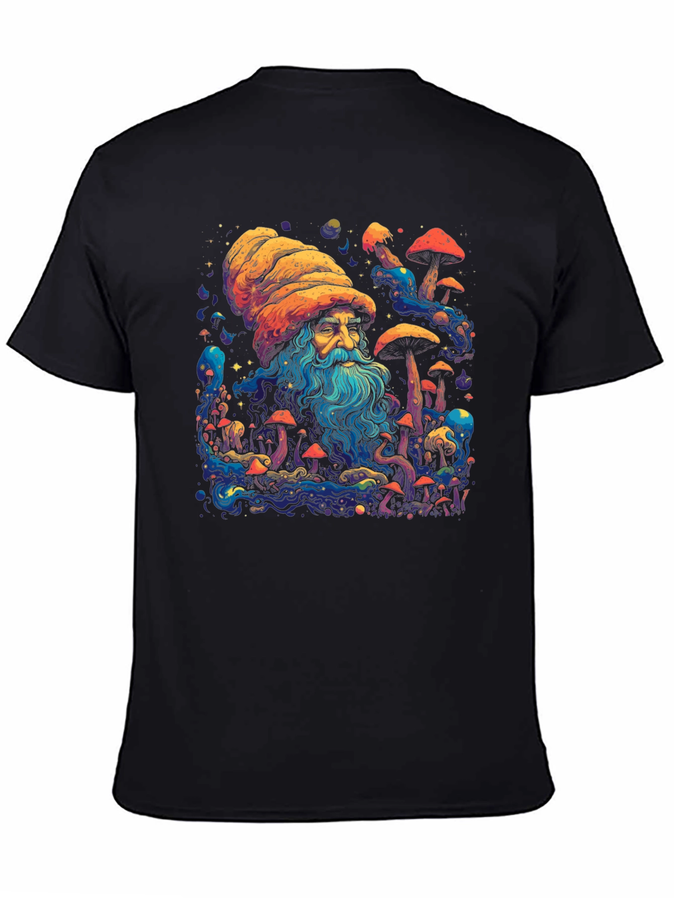 Psychedelic Mushroom Wizard Graphic Tee