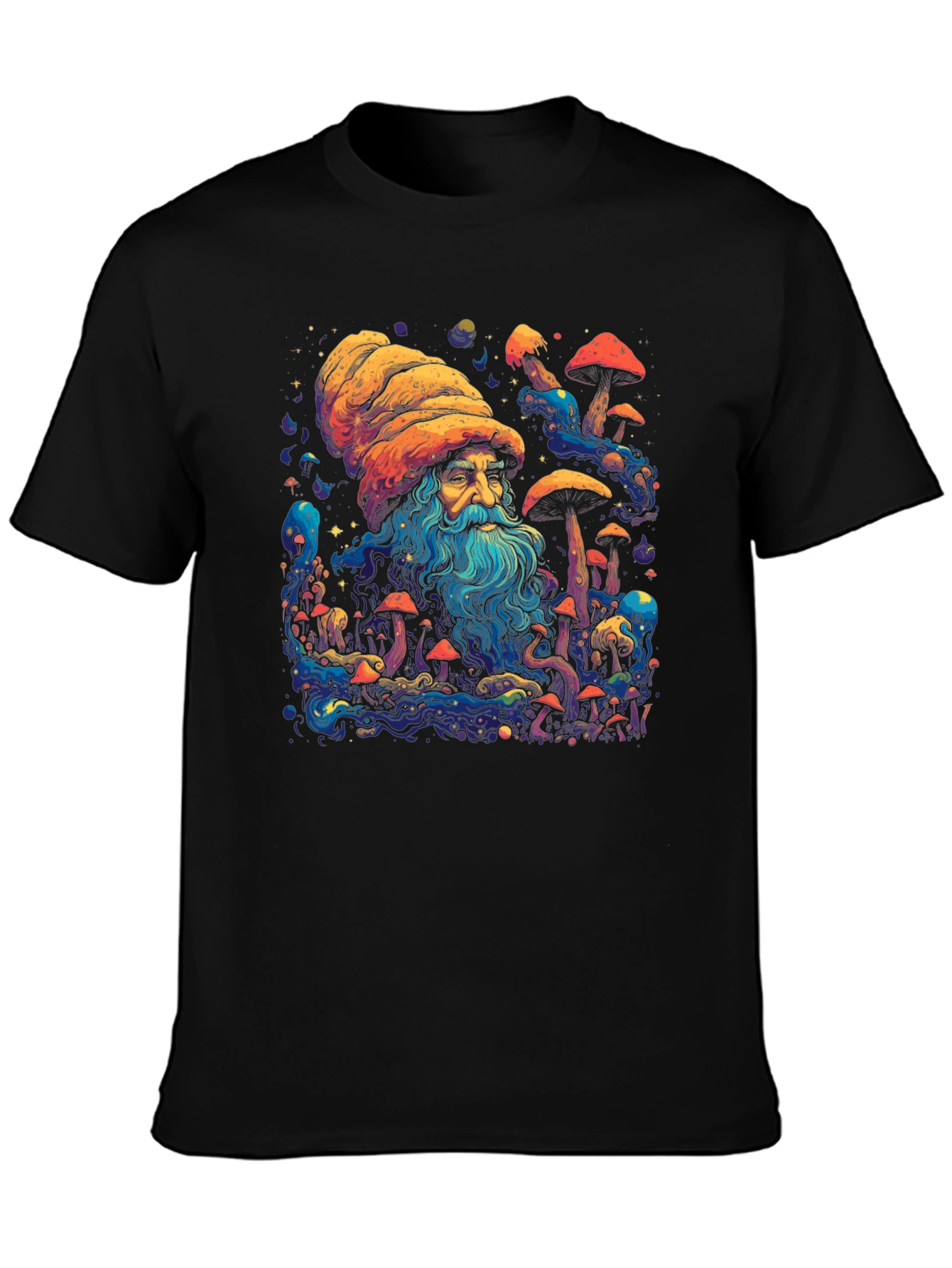 Psychedelic Mushroom Wizard Graphic Tee