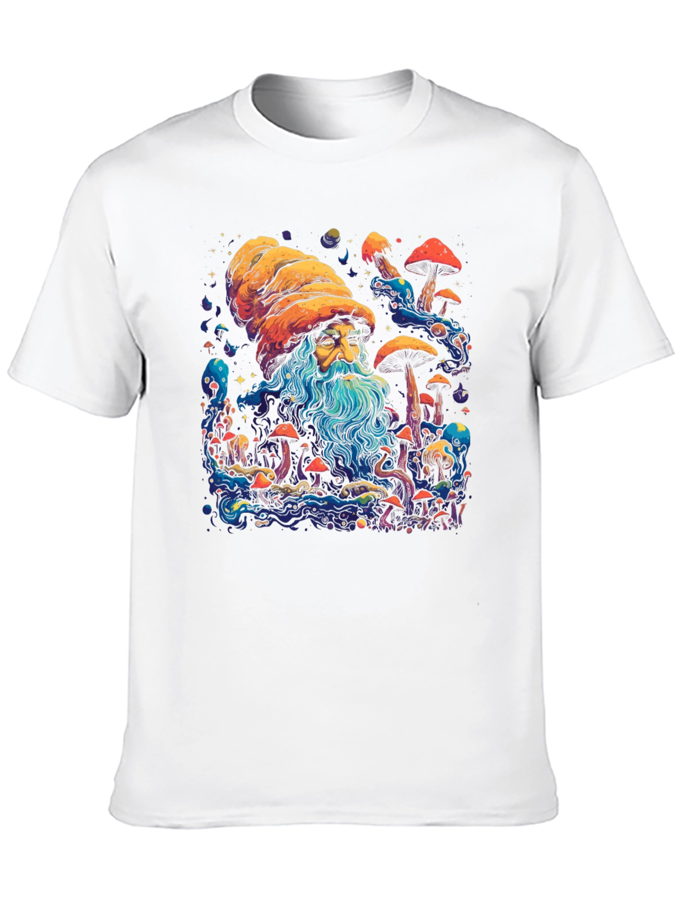 Psychedelic Mushroom Wizard Graphic Tee