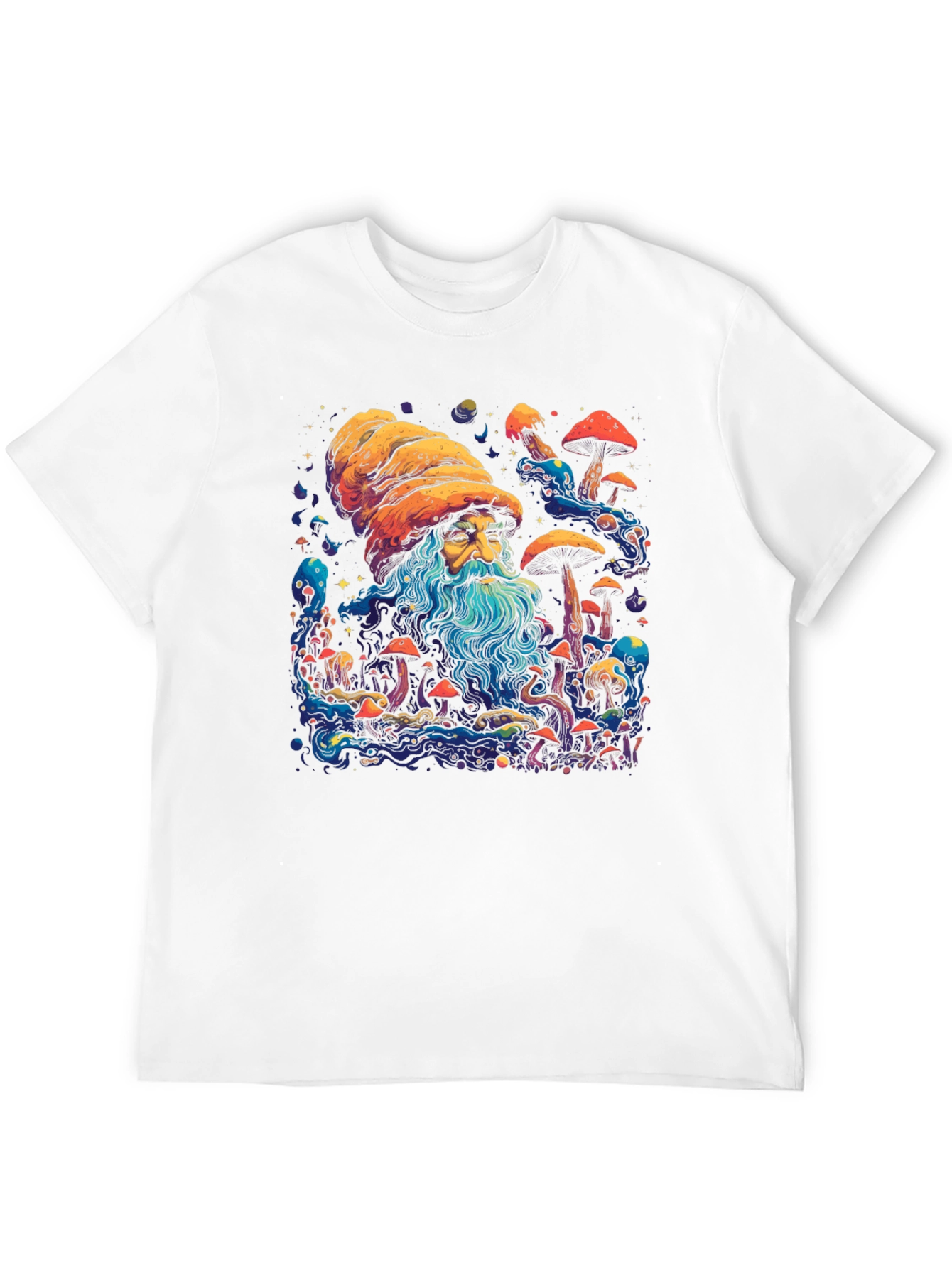 Psychedelic Mushroom Wizard Graphic Tee