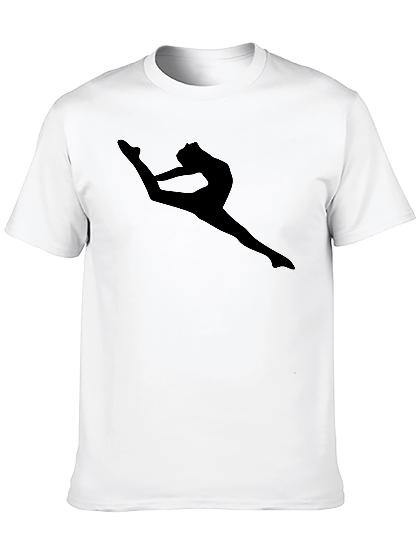 Gymnast Silhouette Black Graphic T-Shirt