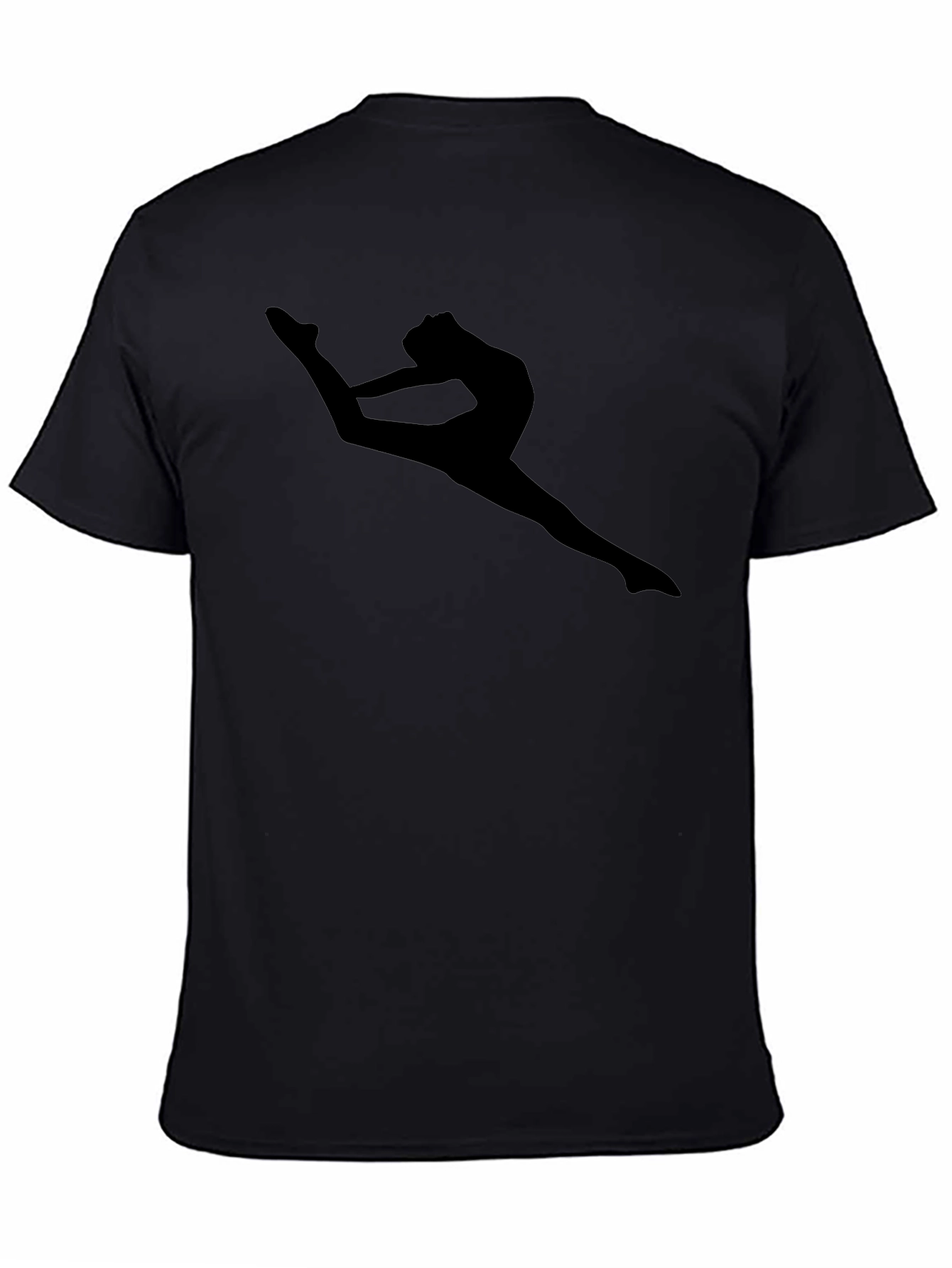 Gymnast Silhouette Black Graphic T-Shirt