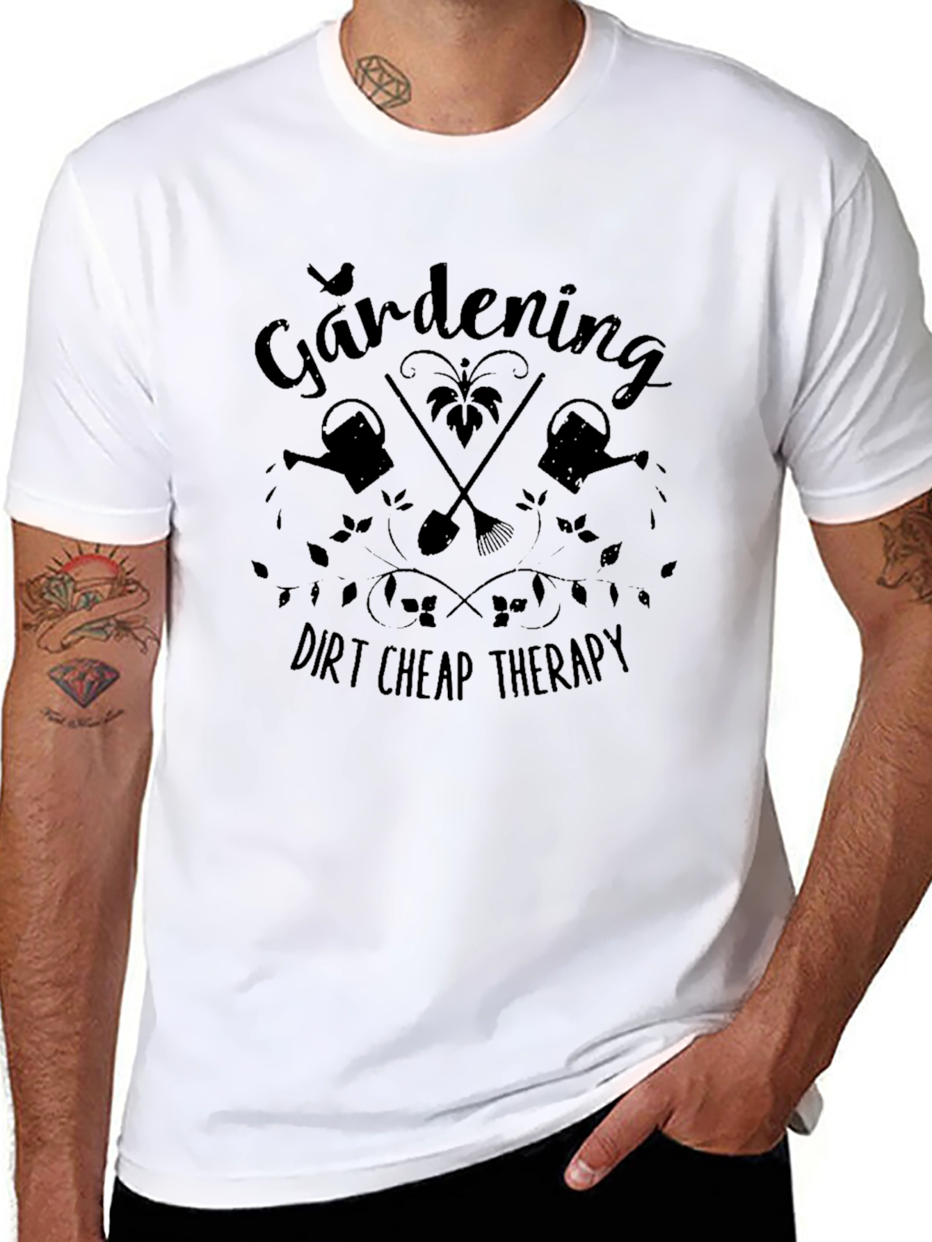 Gardening Dirt Cheap Therapy Black T-Shirt