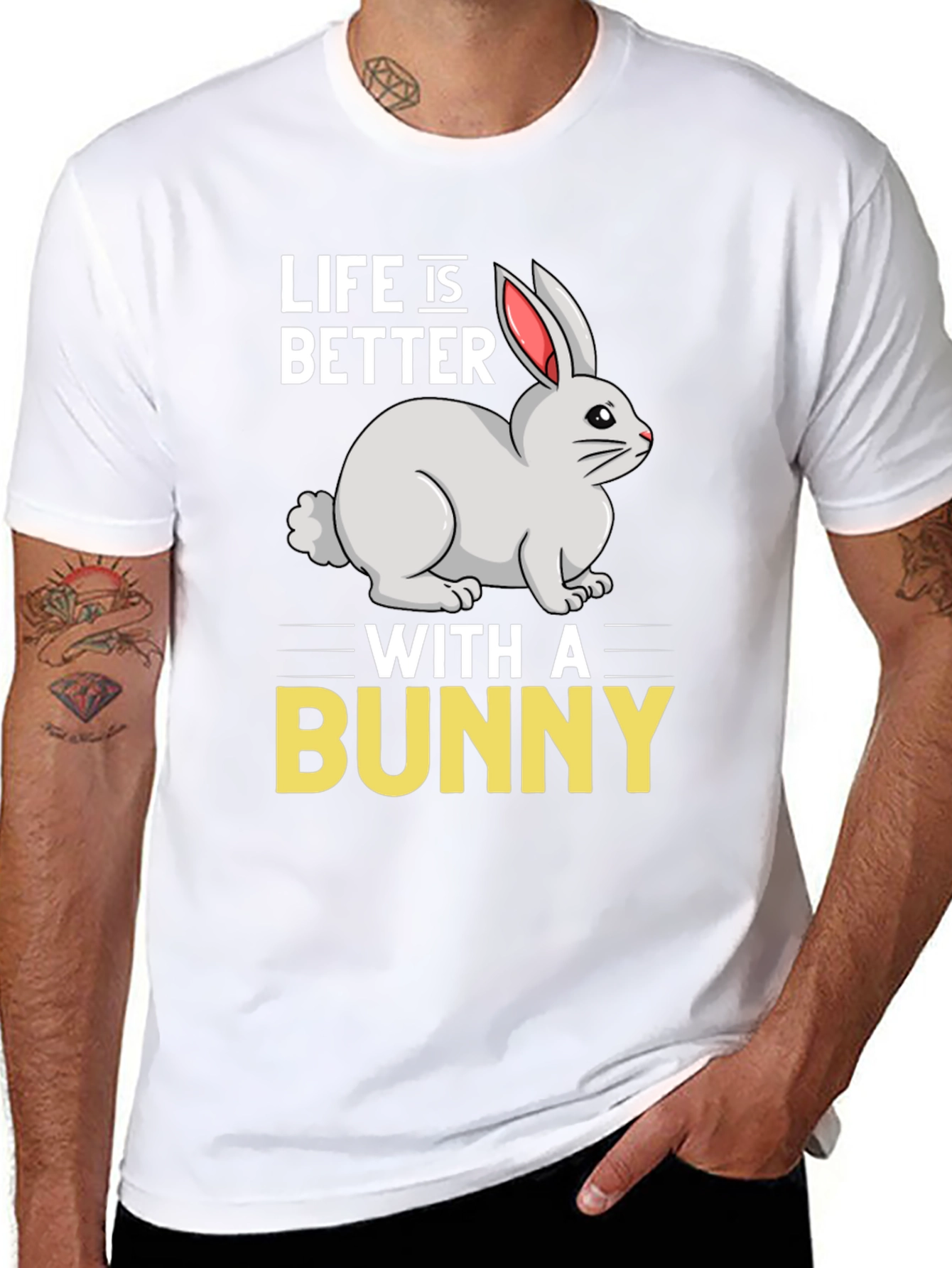 Life is Better with a Bunny Graphic T-Shirt