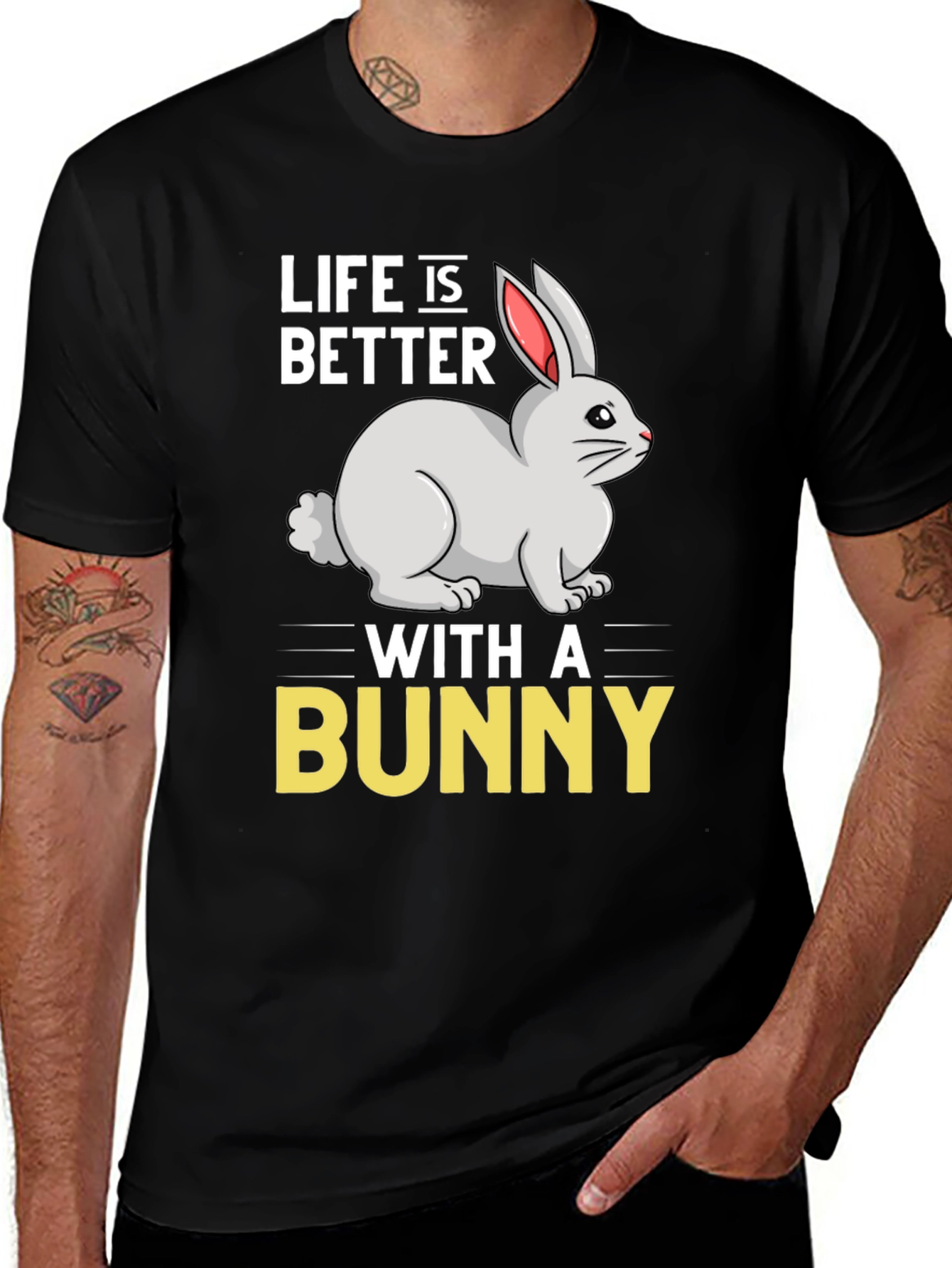 Life is Better with a Bunny Graphic T-Shirt