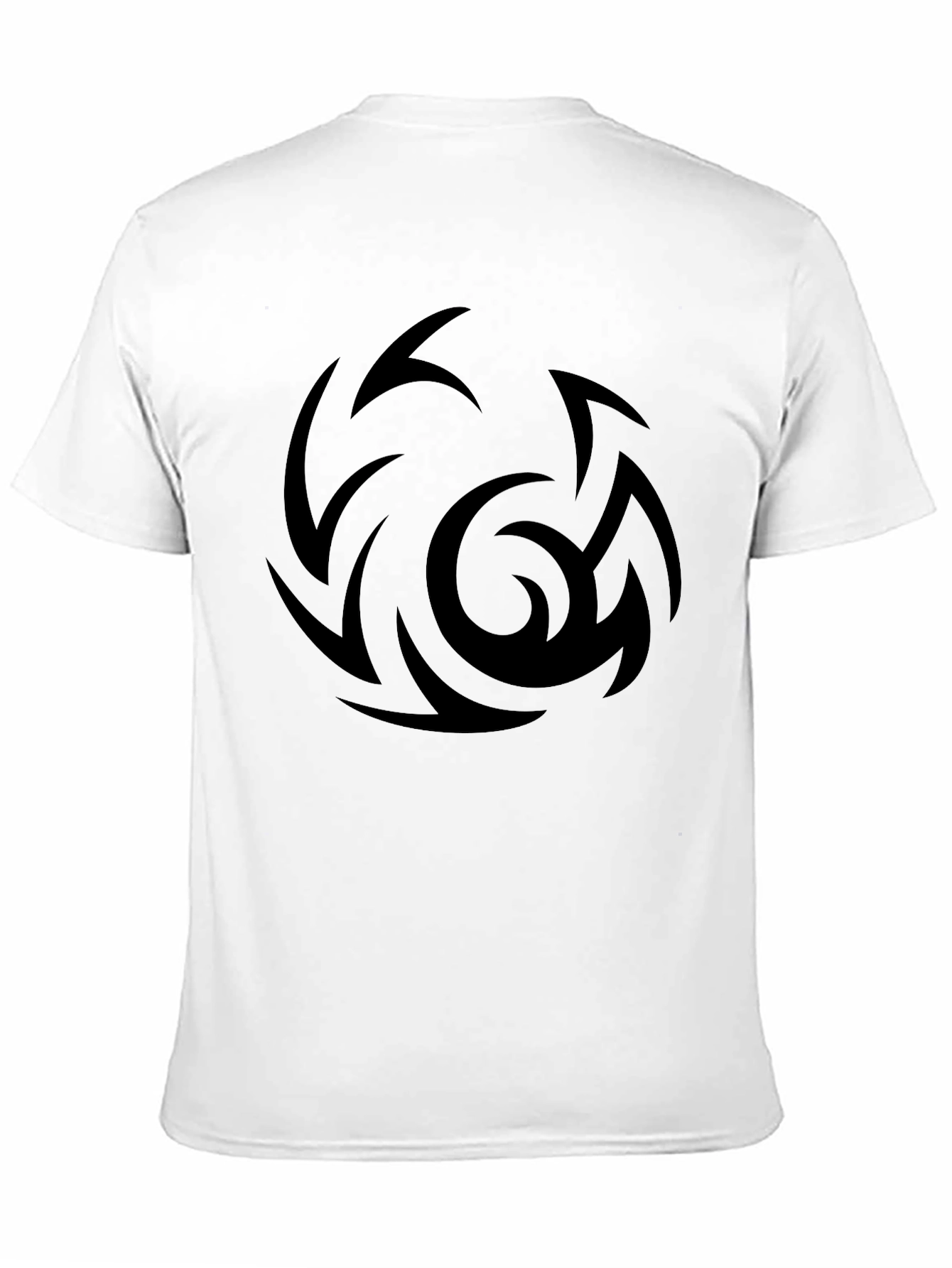Mens Black Graphic Tee - Abstract Swirl Design