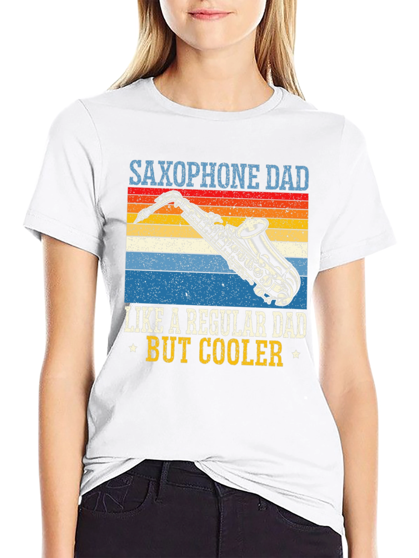 Saxophone Dad Tee - Retro Music Lover Gift