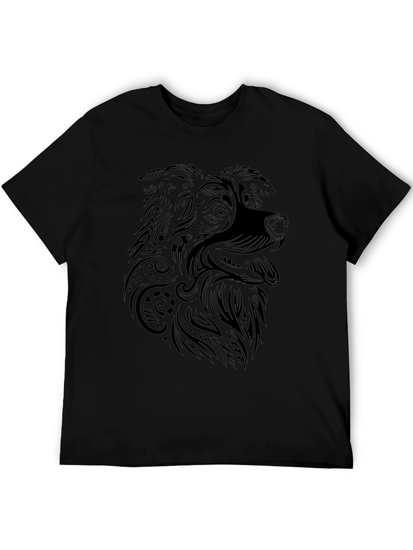 Dog Graphic Tee - Tribal Art Style Shirt