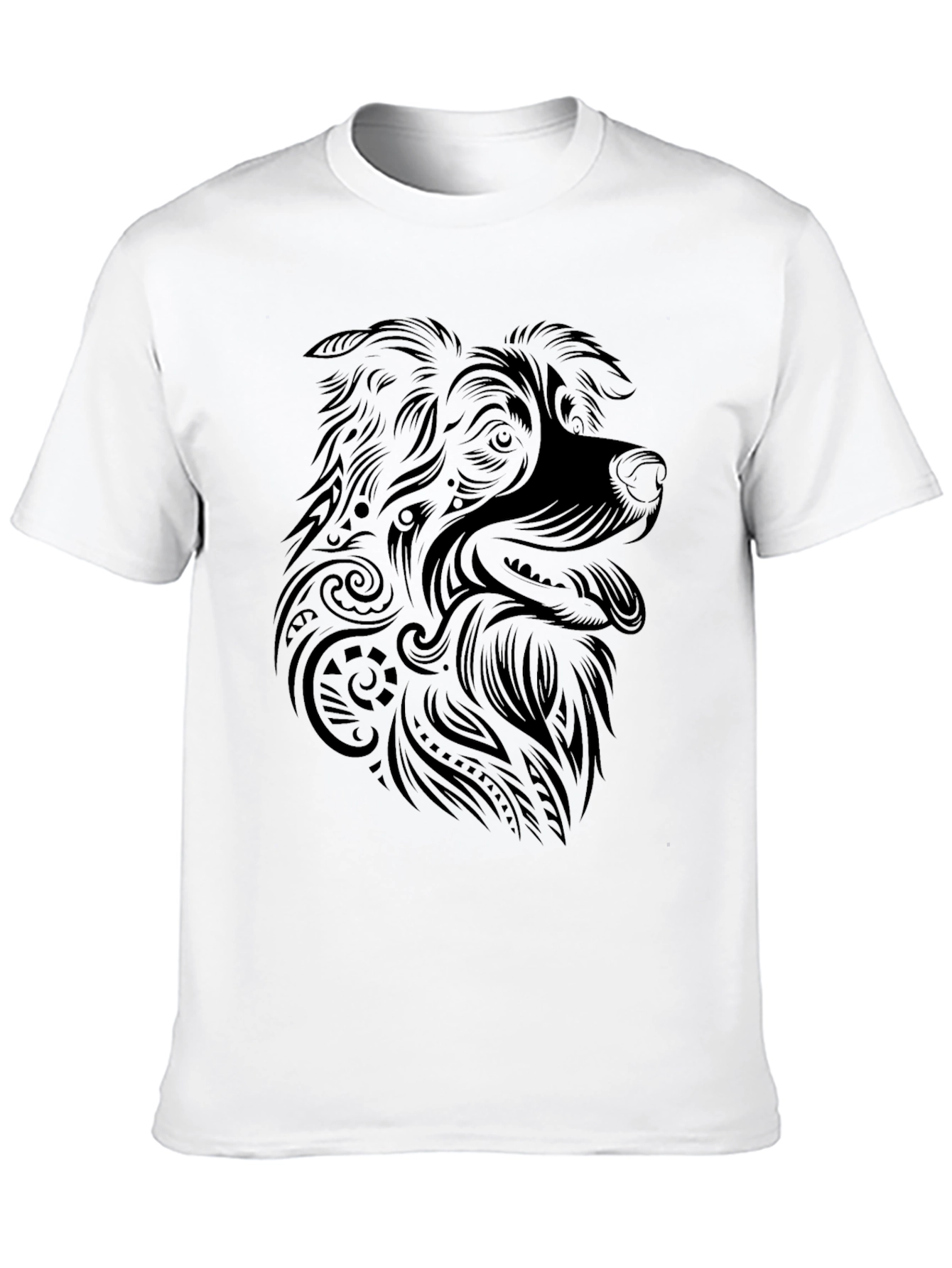 Dog Graphic Tee - Tribal Art Style Shirt
