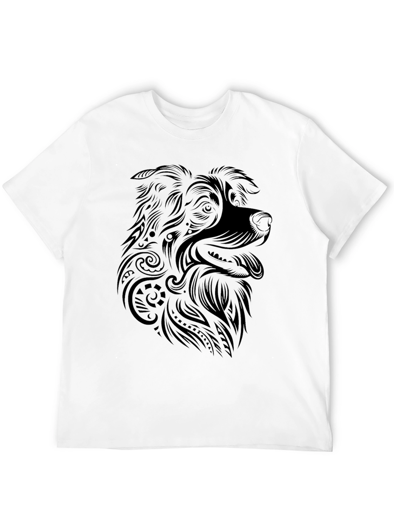 Dog Graphic Tee - Tribal Art Style Shirt