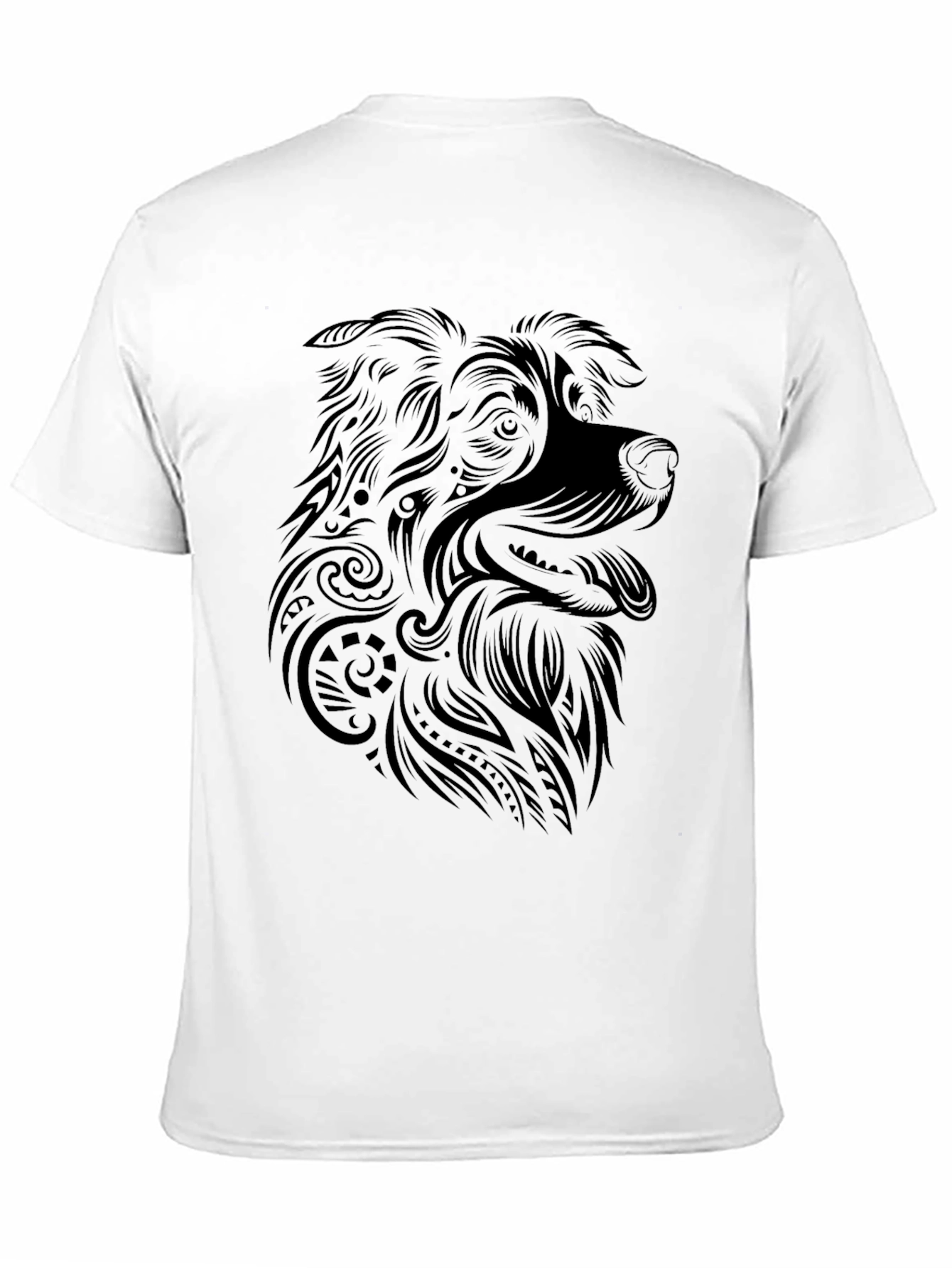 Dog Graphic Tee - Tribal Art Style Shirt