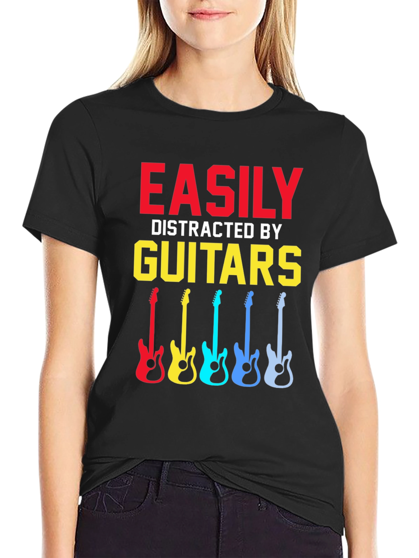 Easily Distracted By Guitars Graphic T-Shirt