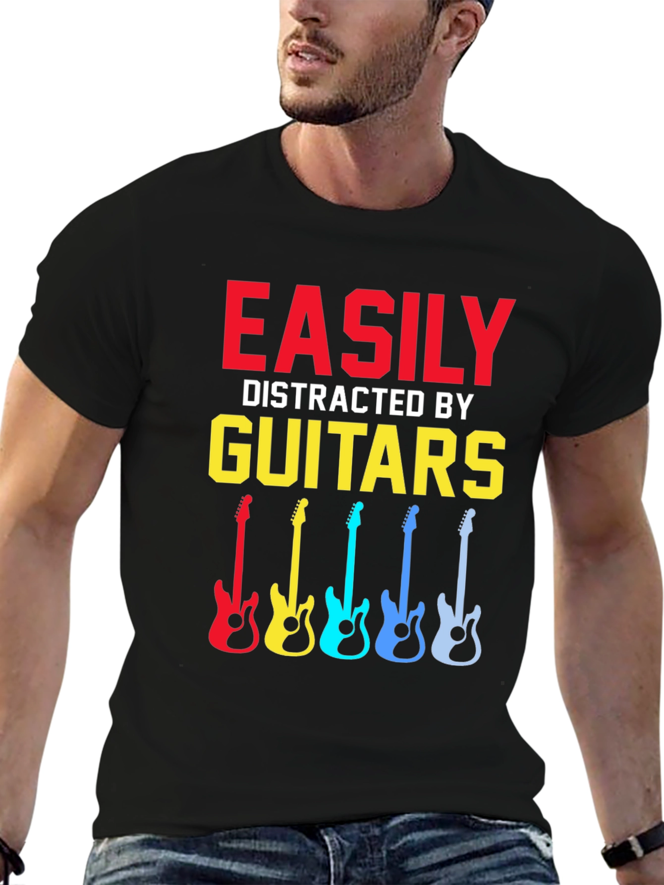 Easily Distracted By Guitars Graphic T-Shirt