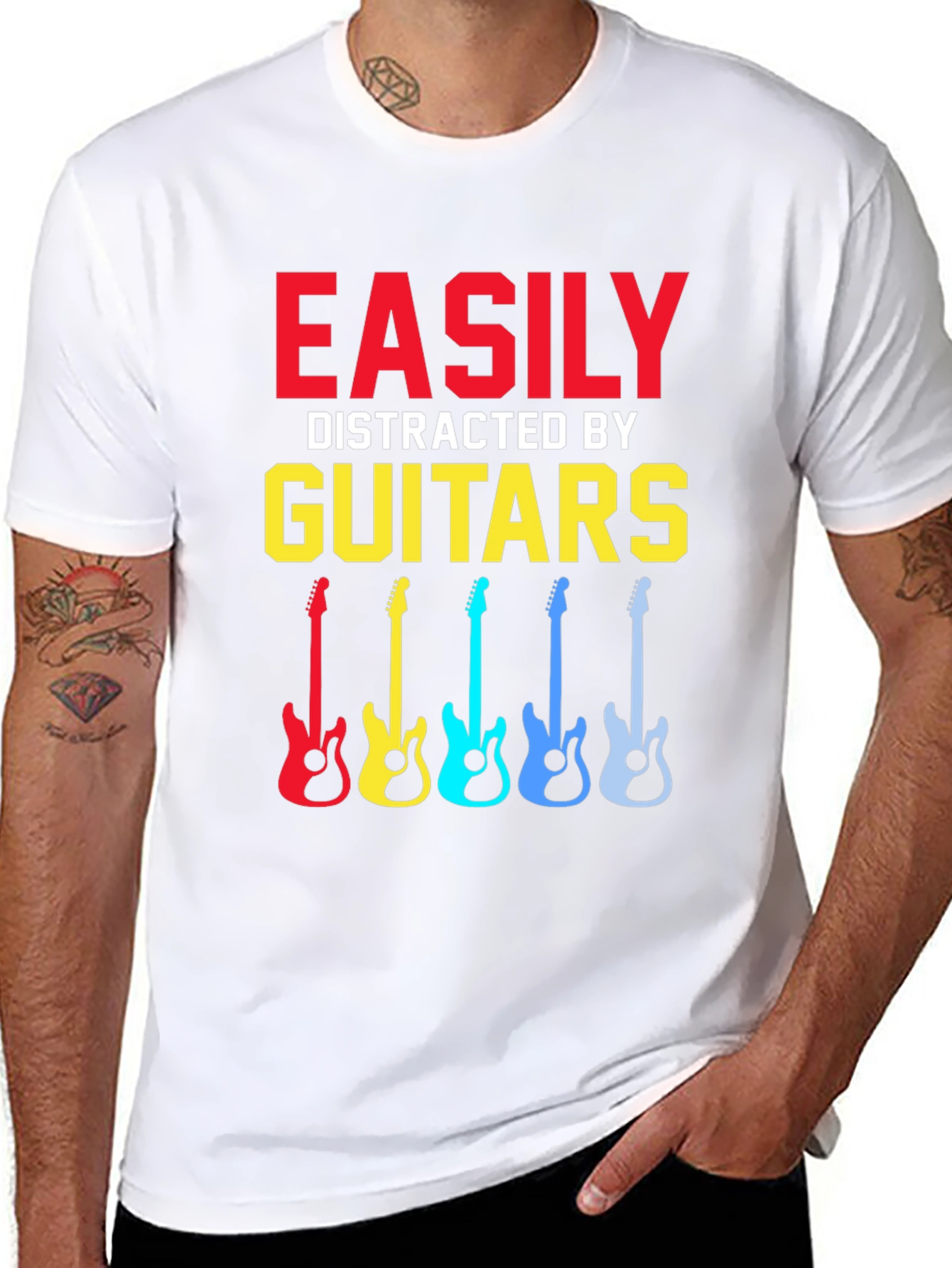 Easily Distracted By Guitars Graphic T-Shirt