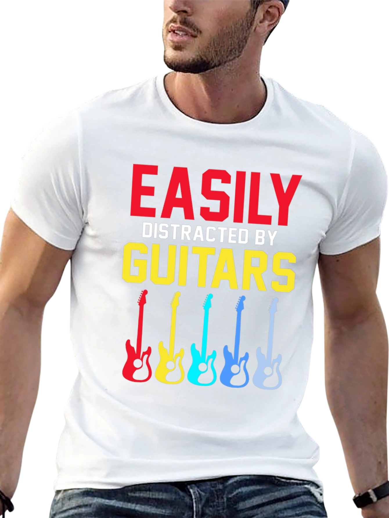 Easily Distracted By Guitars Graphic T-Shirt