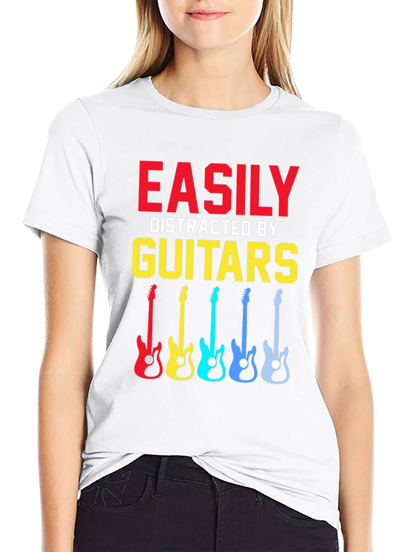 Easily Distracted By Guitars Graphic T-Shirt