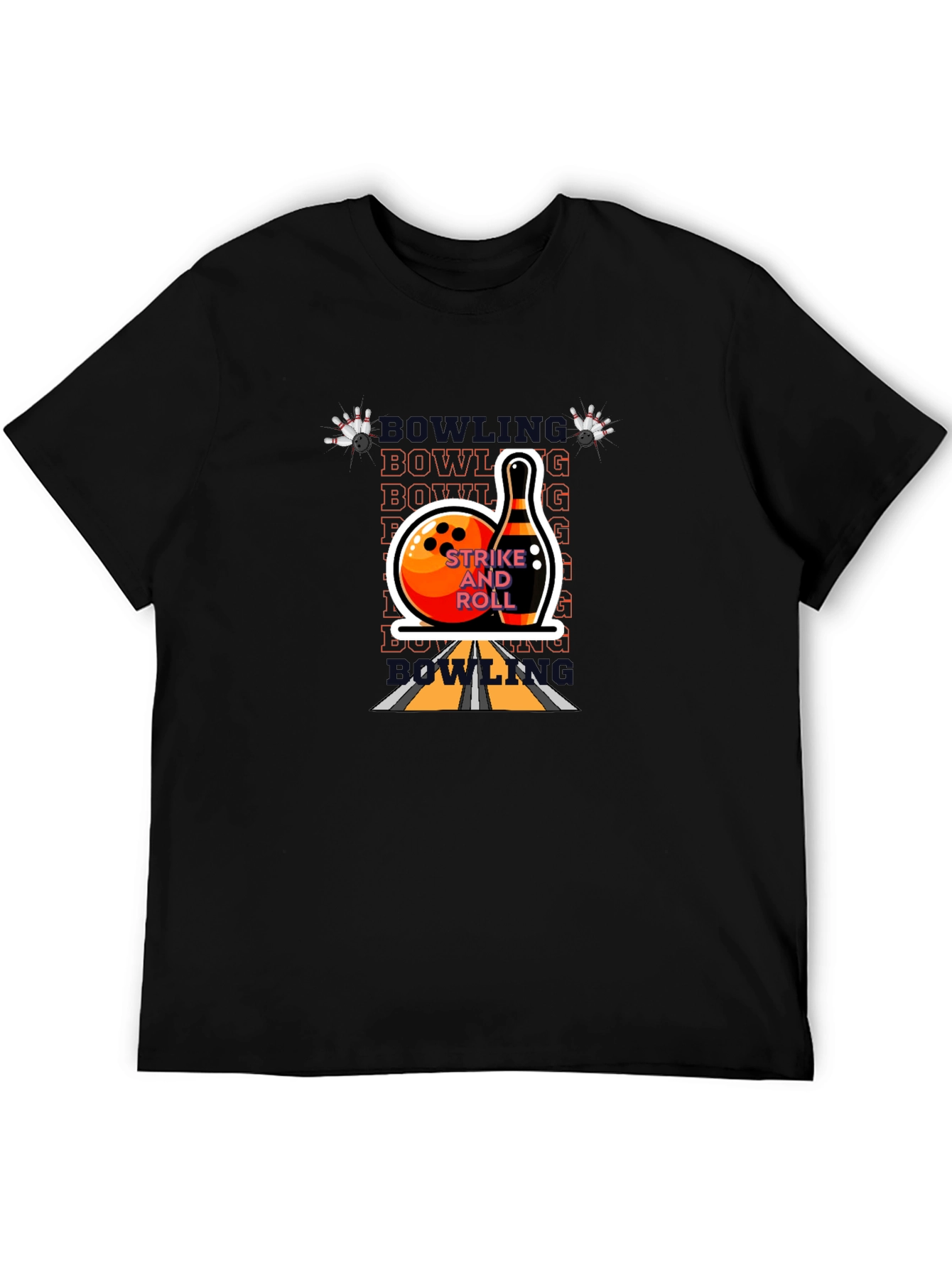Bowling Strike and Roll Graphic Tee