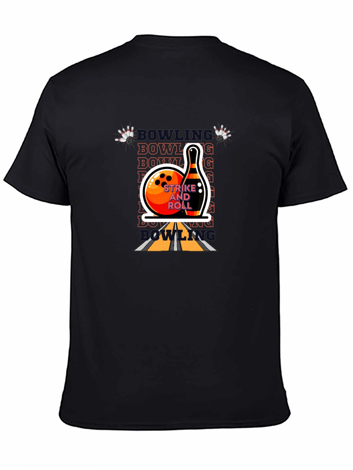 Bowling Strike and Roll Graphic Tee