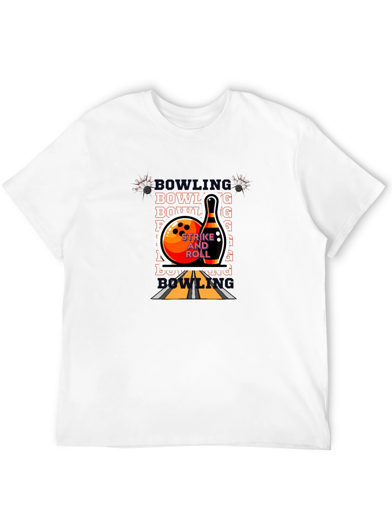 Bowling Strike and Roll Graphic Tee