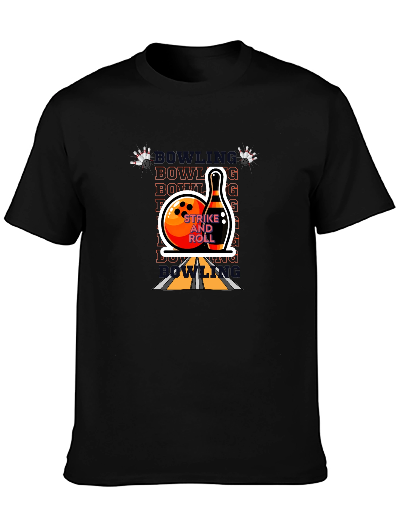 Bowling Strike and Roll Graphic Tee