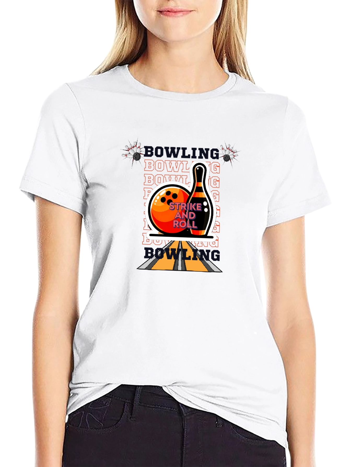 Bowling Strike and Roll Graphic Tee