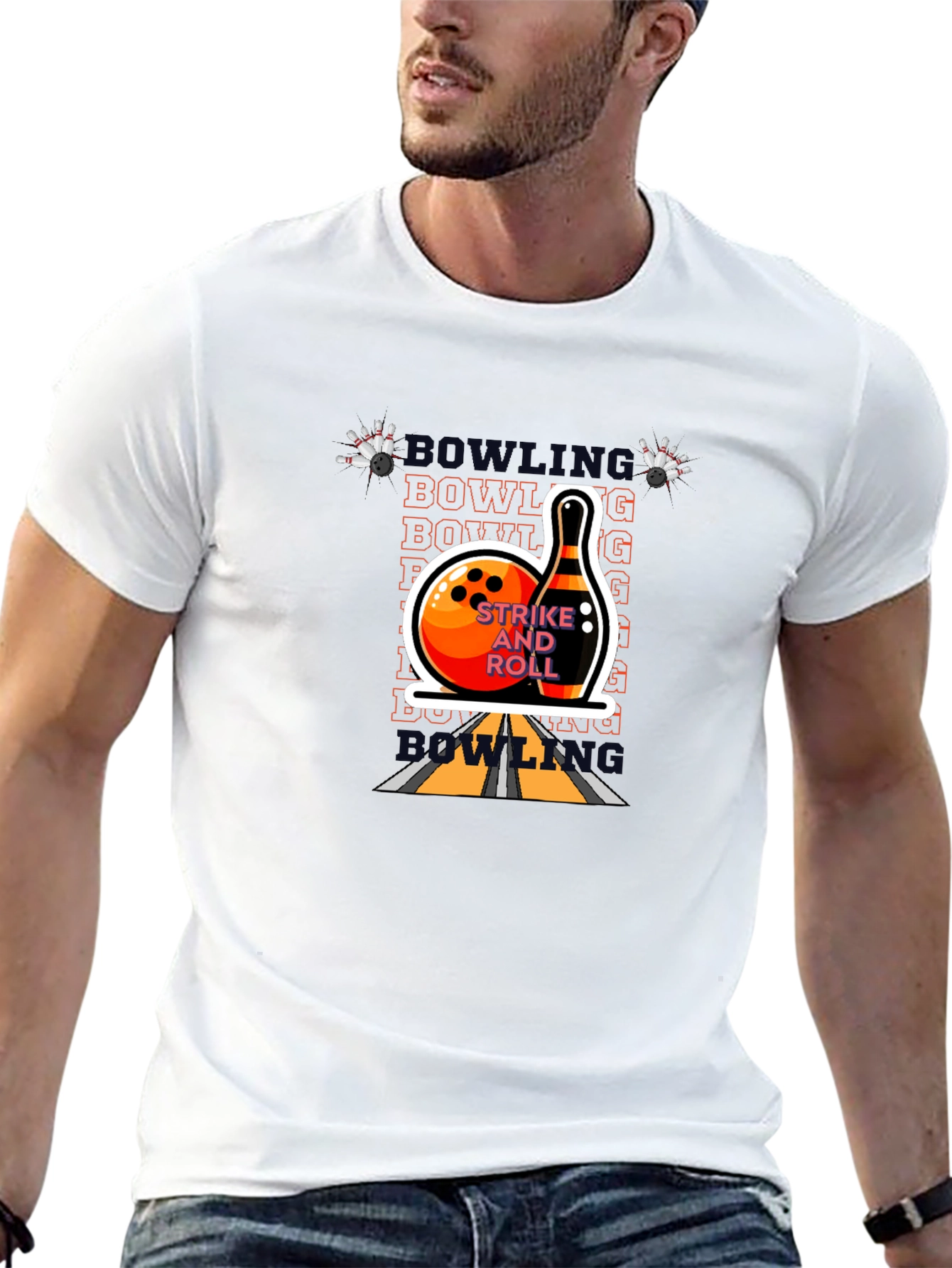 Bowling Strike and Roll Graphic Tee