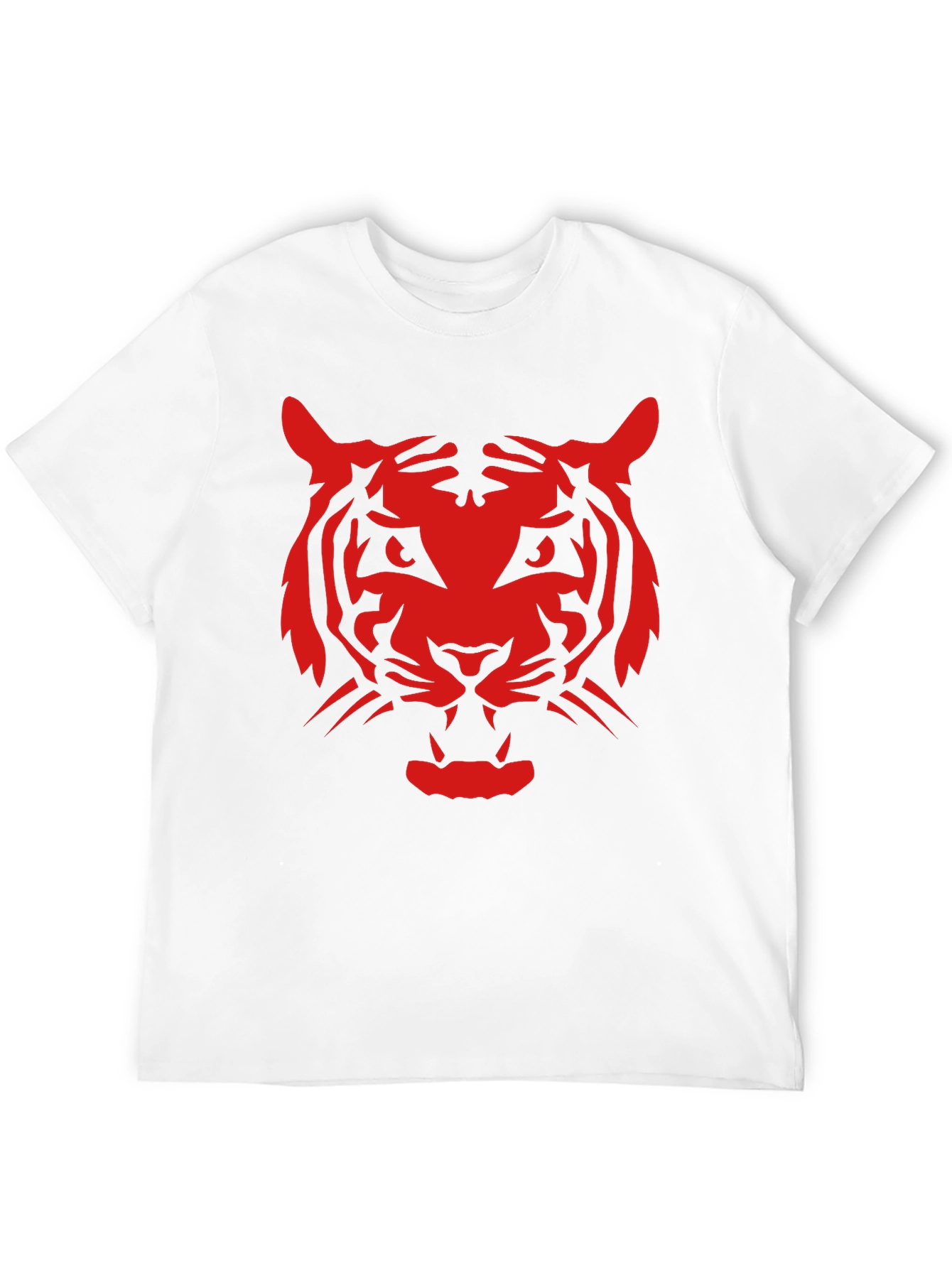 Bold Red Tiger Graphic Black T-Shirt