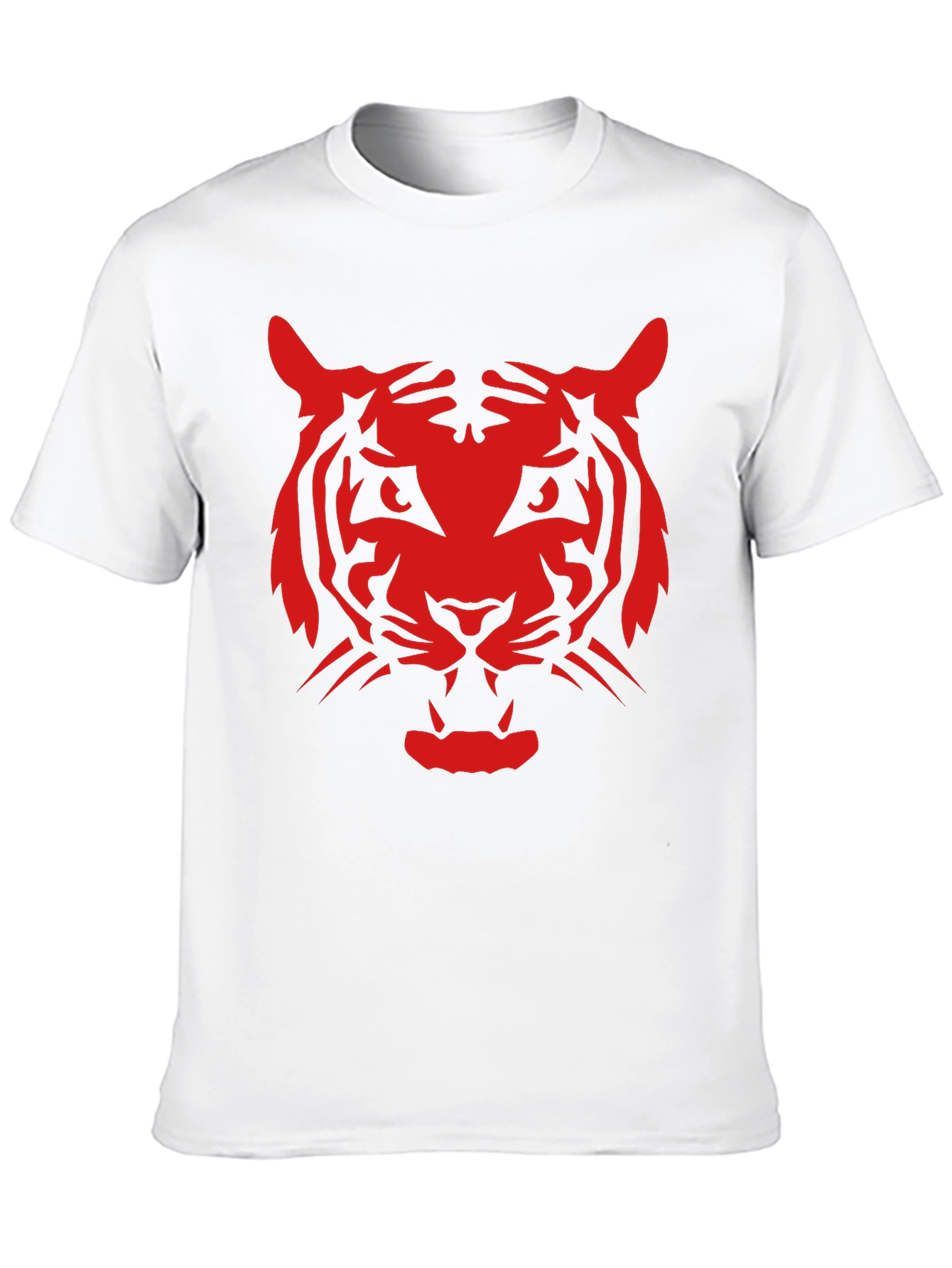 Bold Red Tiger Graphic Black T-Shirt