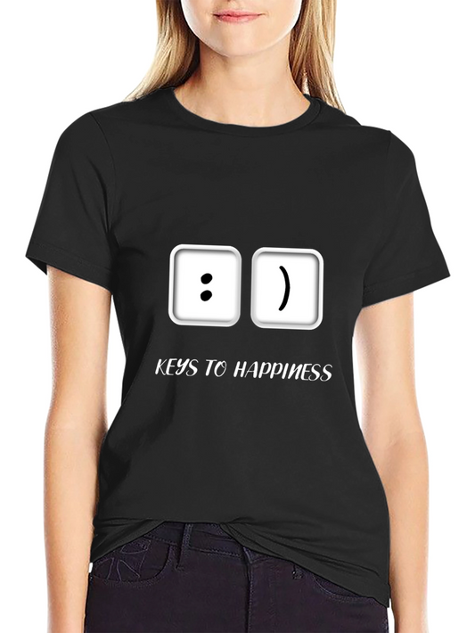 Keys to Happiness T-Shirt - Emoticon Style