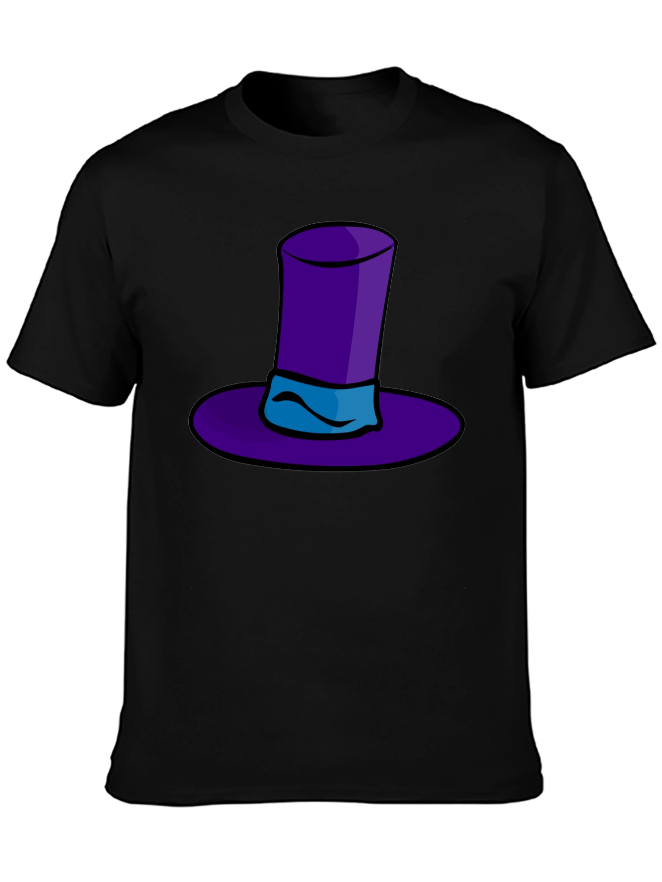 Whimsical Purple Hat Graphic Tee - Quirky Style