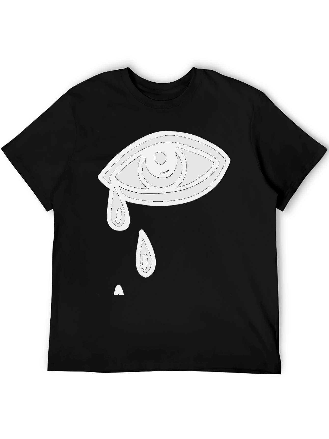 Eye Crying Graphic T-Shirt - Black