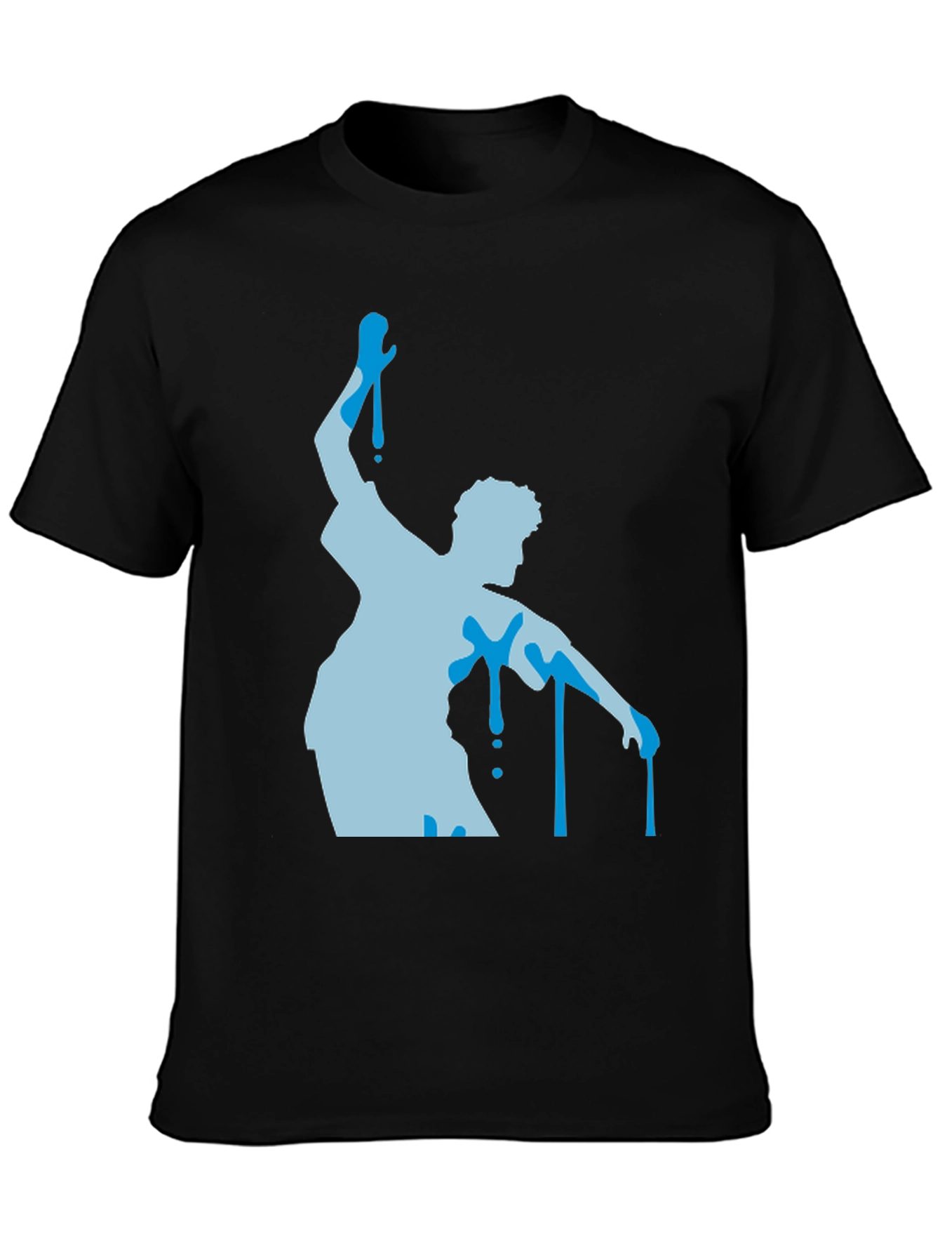Abstract Dancer Graphic Tee - Black Cotton T-Shirt