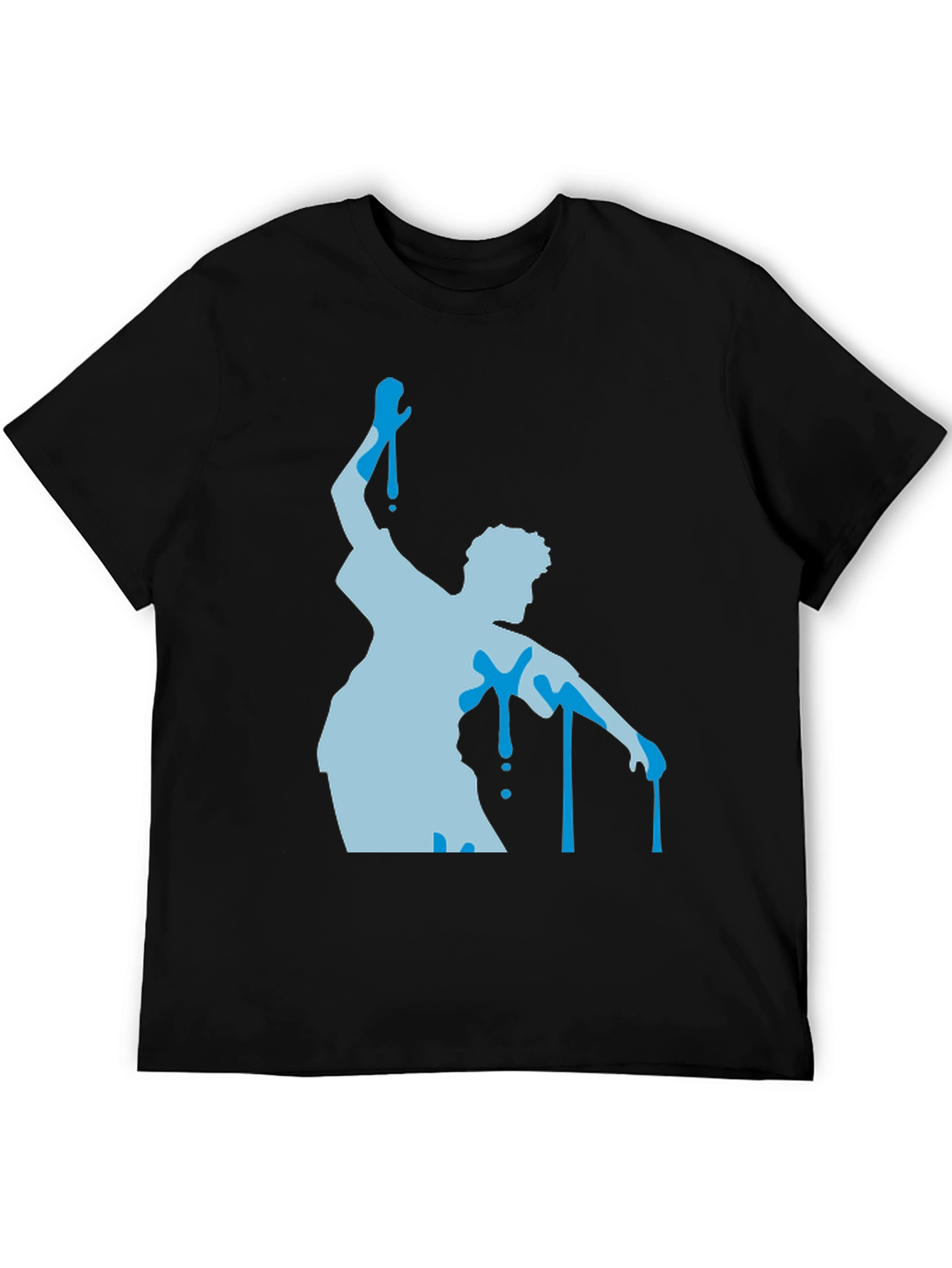 Abstract Dancer Graphic Tee - Black Cotton T-Shirt