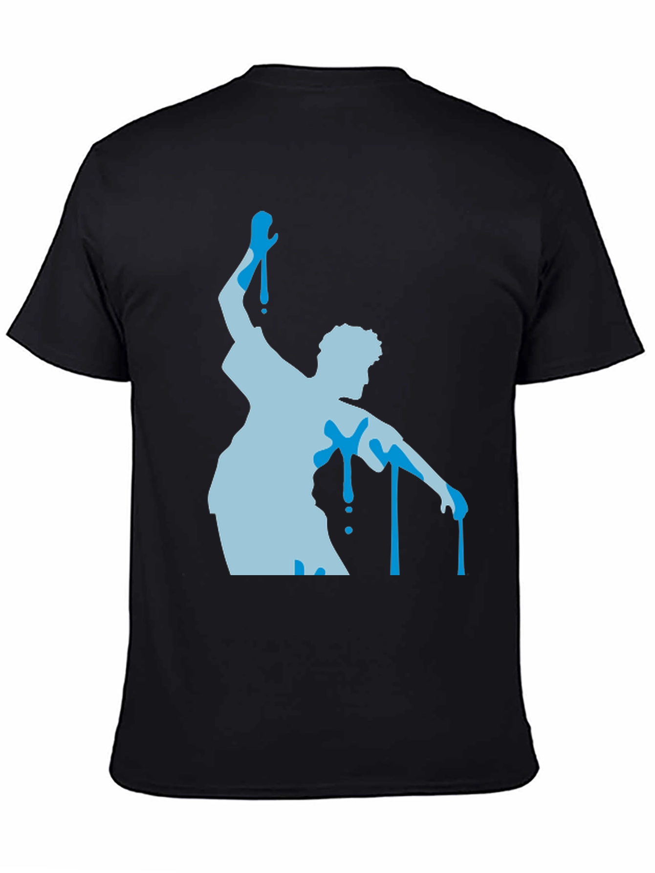 Abstract Dancer Graphic Tee - Black Cotton T-Shirt
