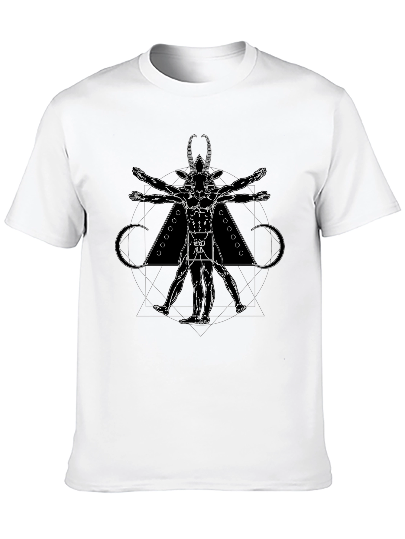 Baphomet Vitruvian Man Graphic T-Shirt