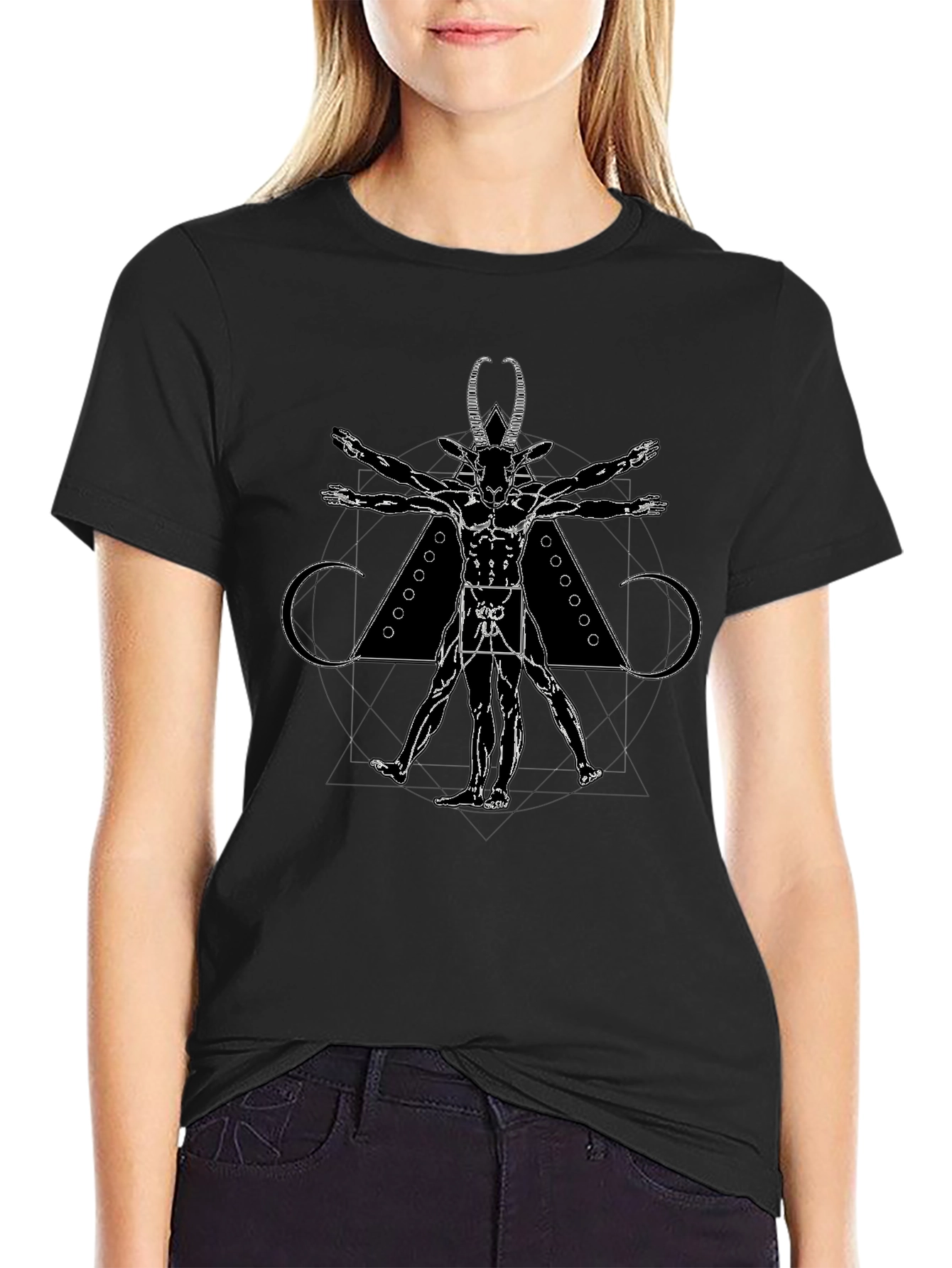 Baphomet Vitruvian Man Graphic T-Shirt