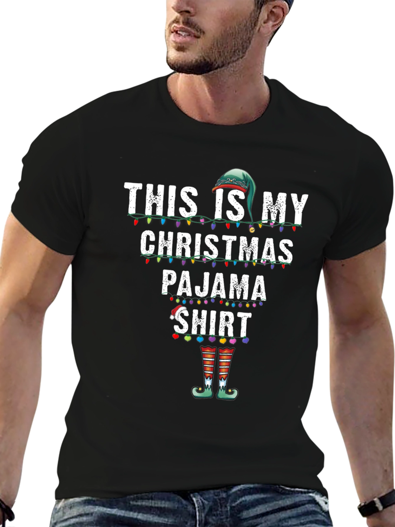 Christmas Pajama T-Shirt Elf Holiday