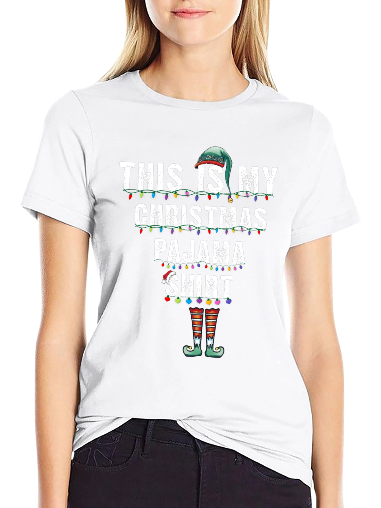 Christmas Pajama T-Shirt Elf Holiday