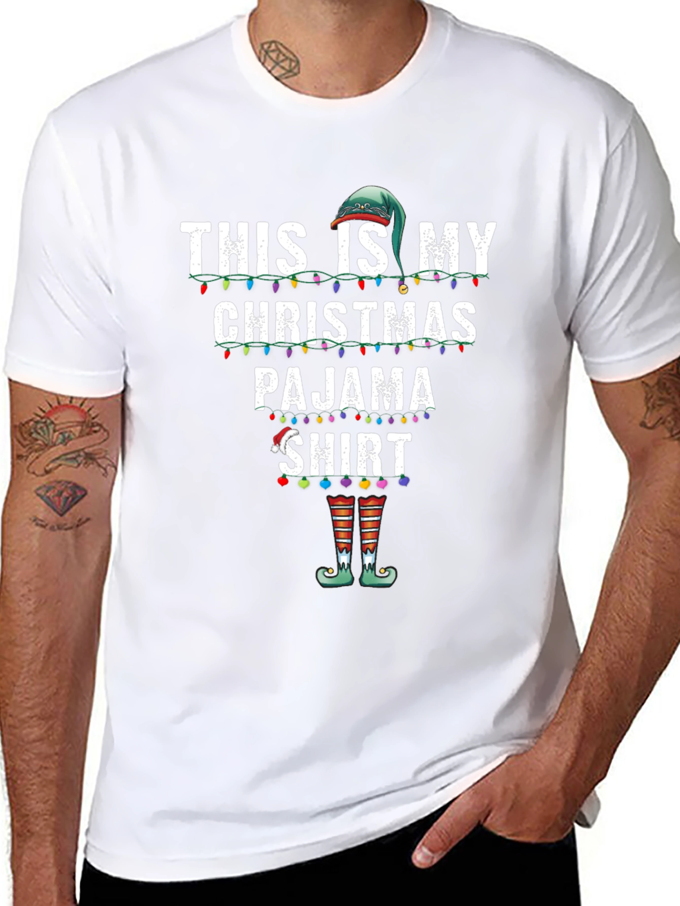 Christmas Pajama T-Shirt Elf Holiday
