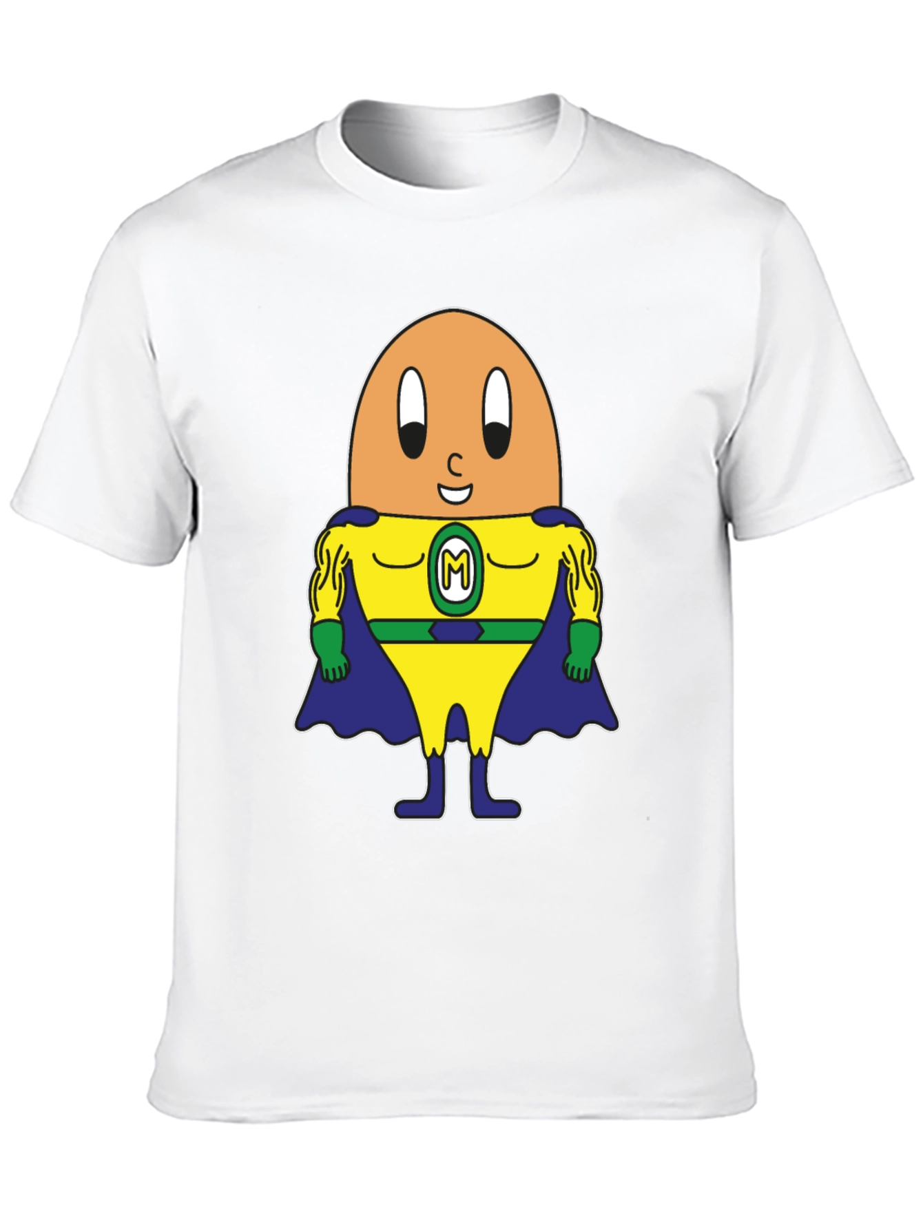 Funny Egg Superhero Black T-Shirt