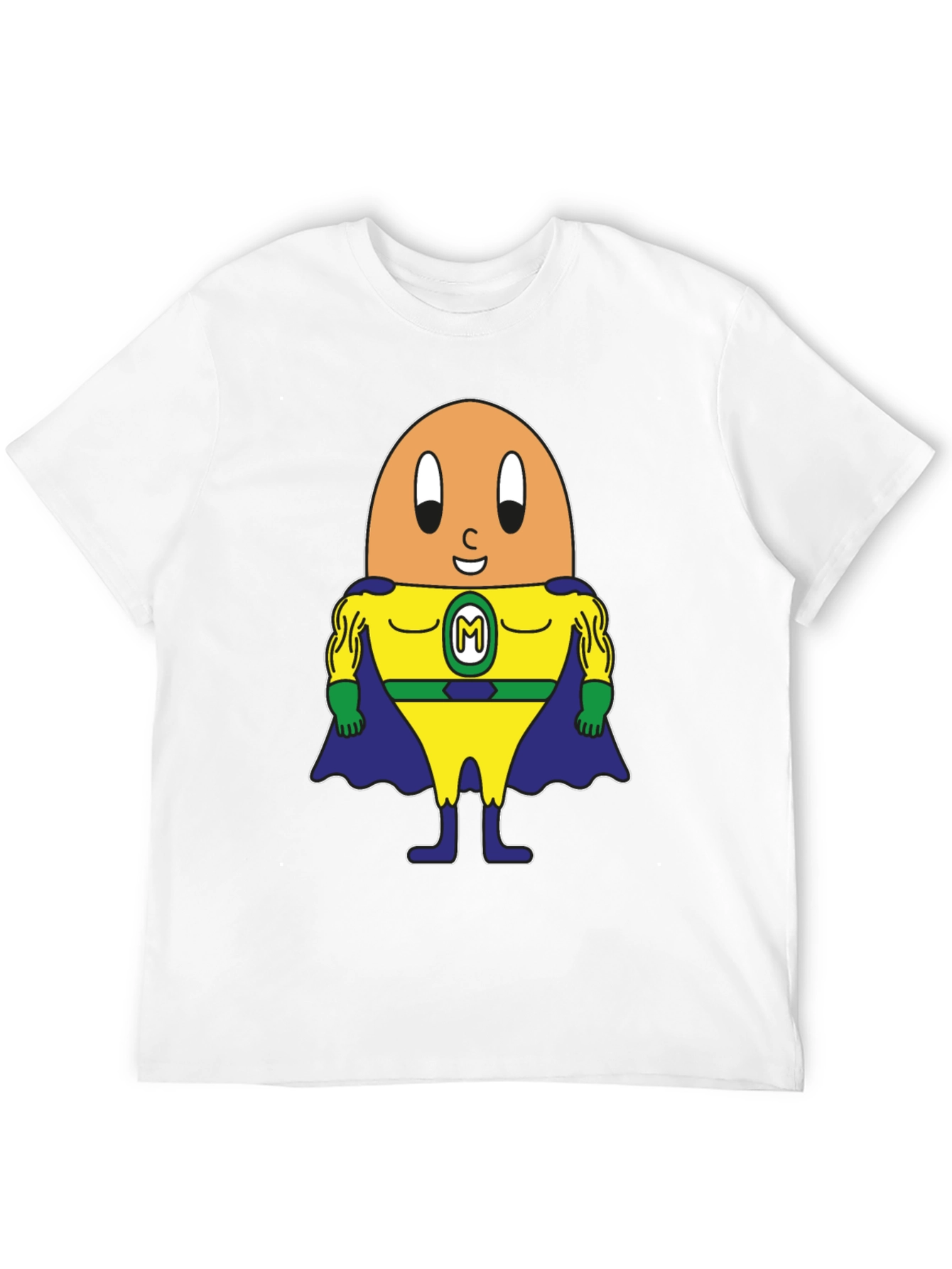 Funny Egg Superhero Black T-Shirt