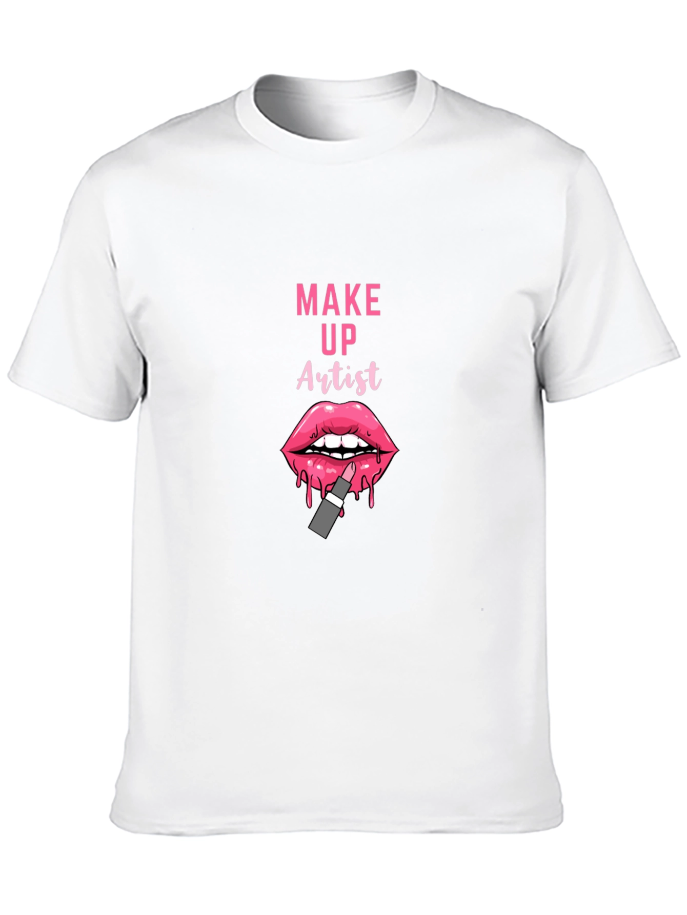 Makeup Artist T-Shirt - Pink Lips Design