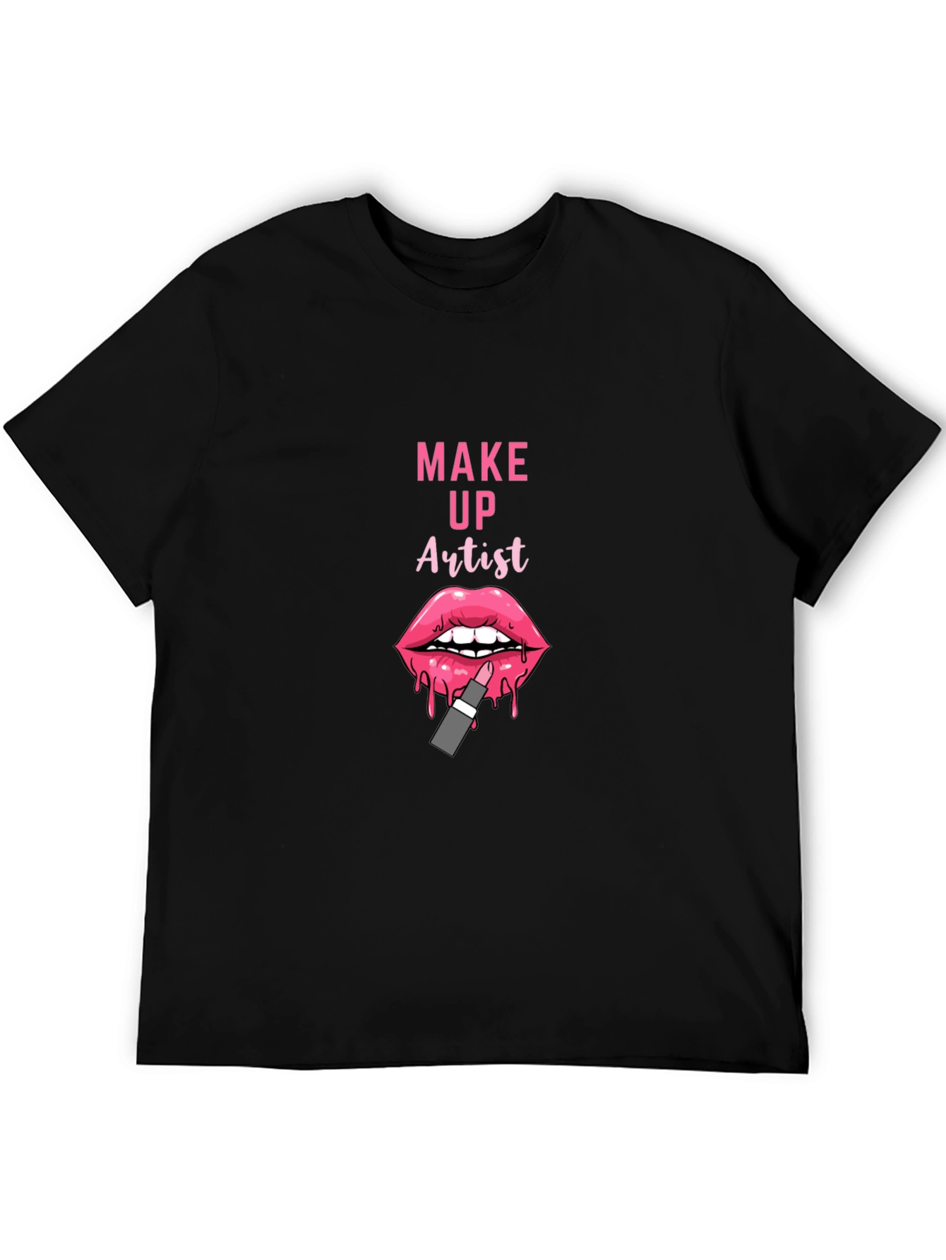 Makeup Artist T-Shirt - Pink Lips Design