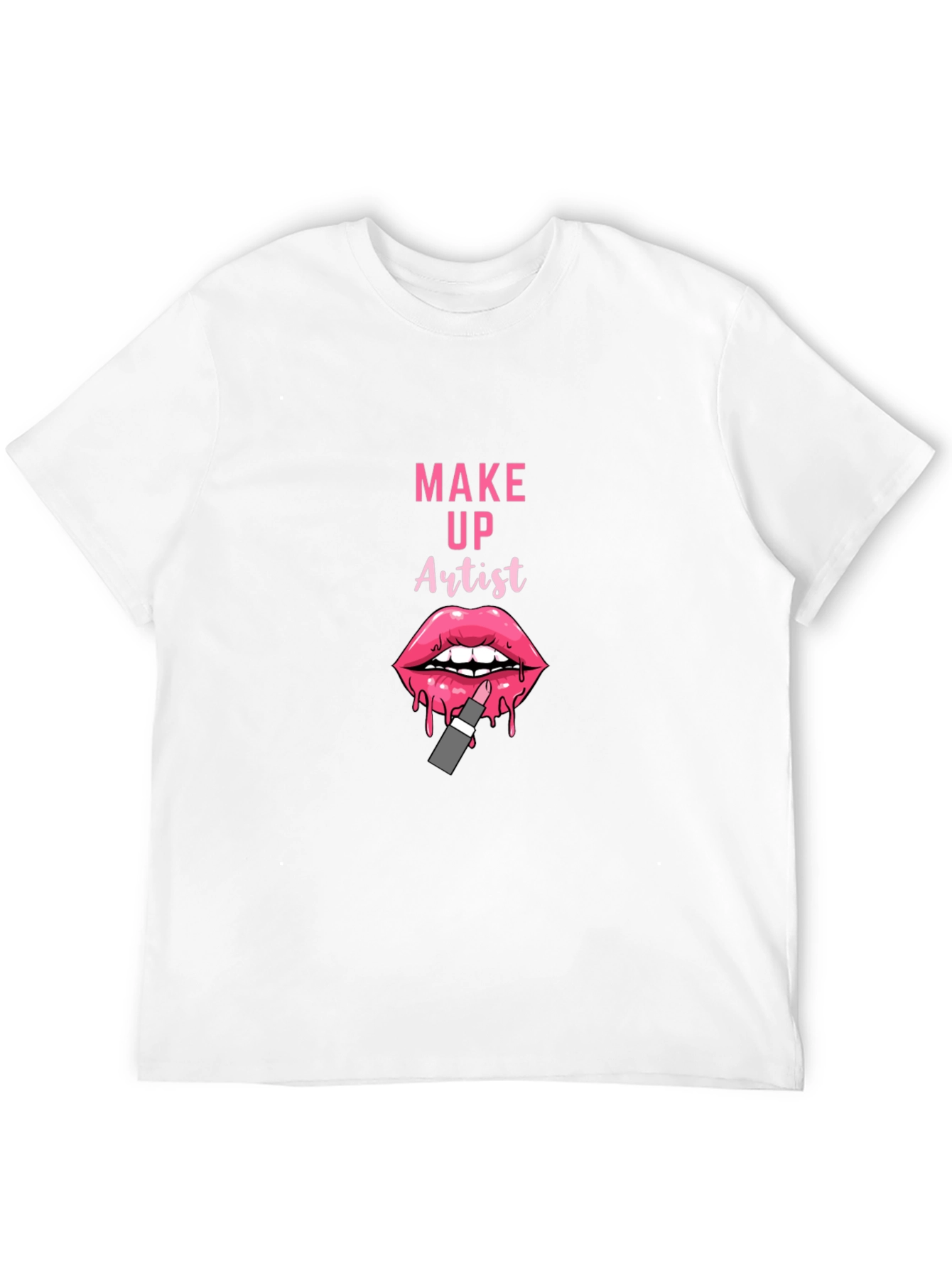 Makeup Artist T-Shirt - Pink Lips Design